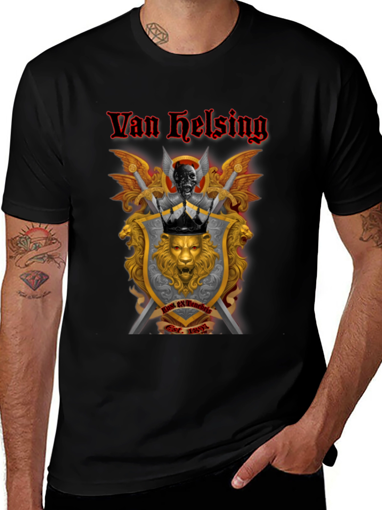 Van Helsing Graphic Tee - Black Cotton T-Shirt