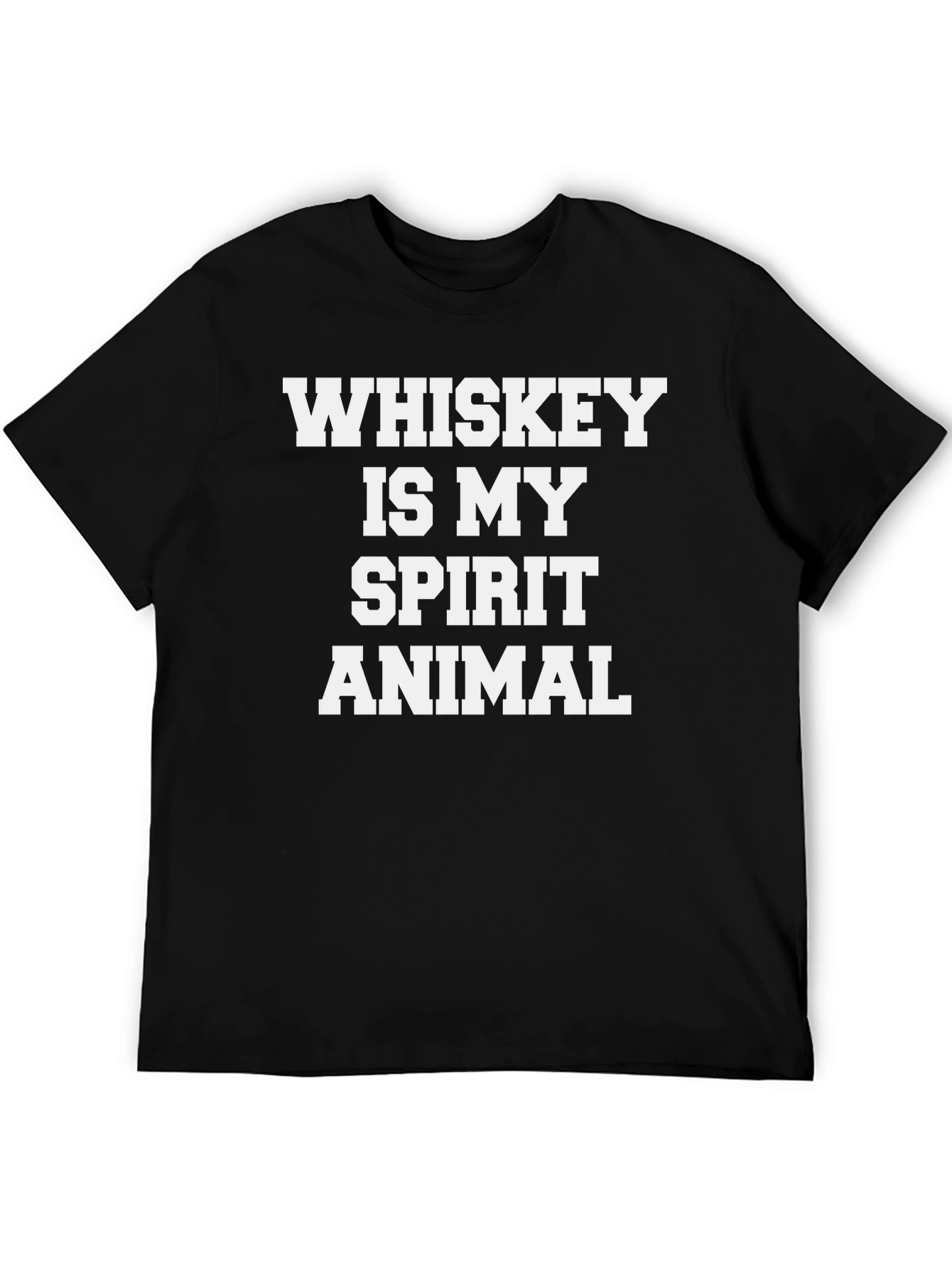Whiskey Is My Spirit Animal Black Graphic Tee