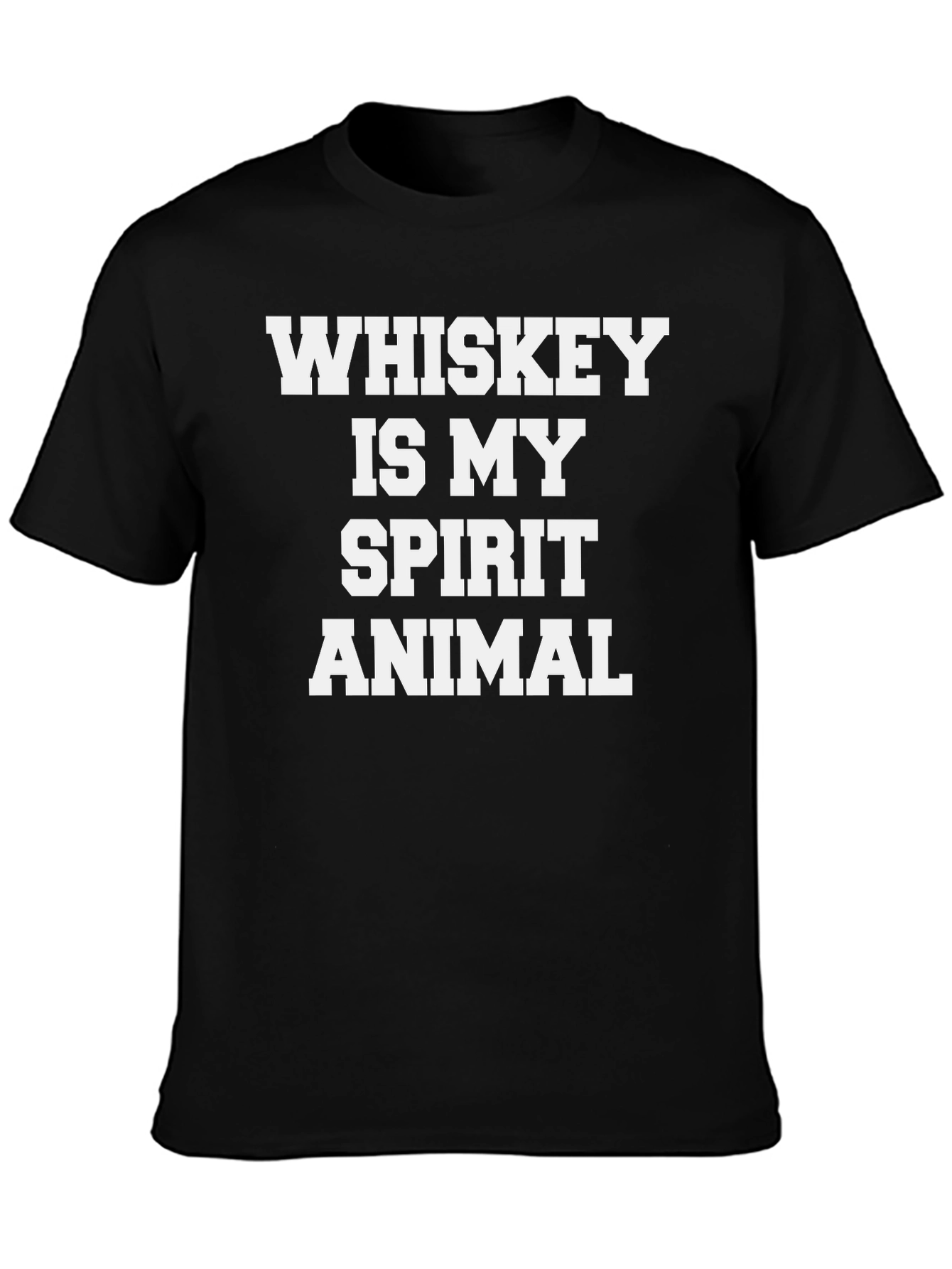 Whiskey Is My Spirit Animal Black Graphic Tee