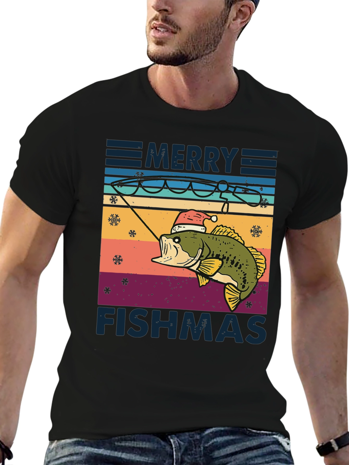 Merry Fishmas T-Shirt - Holiday Fishing Tee
