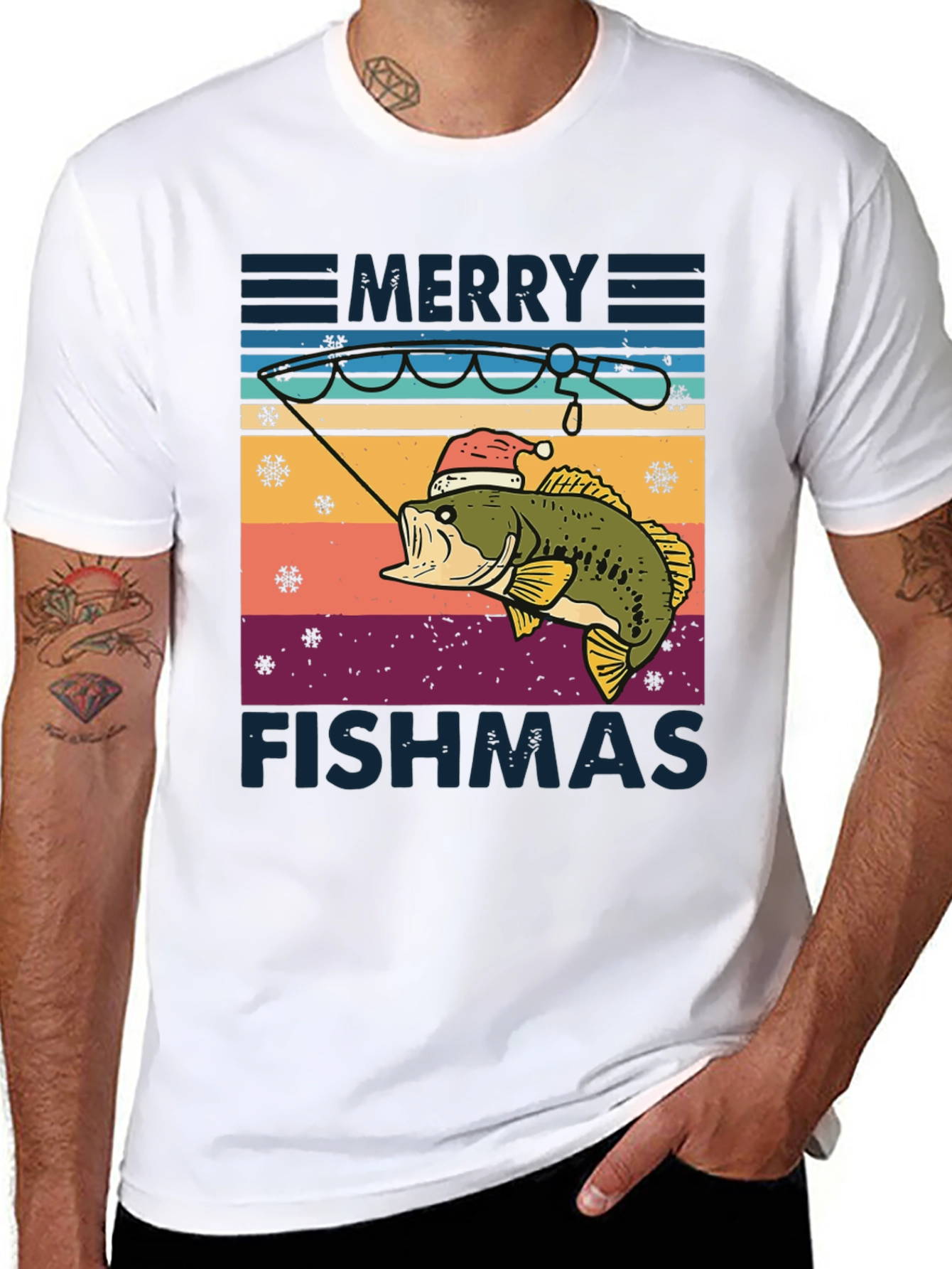 Merry Fishmas T-Shirt - Holiday Fishing Tee