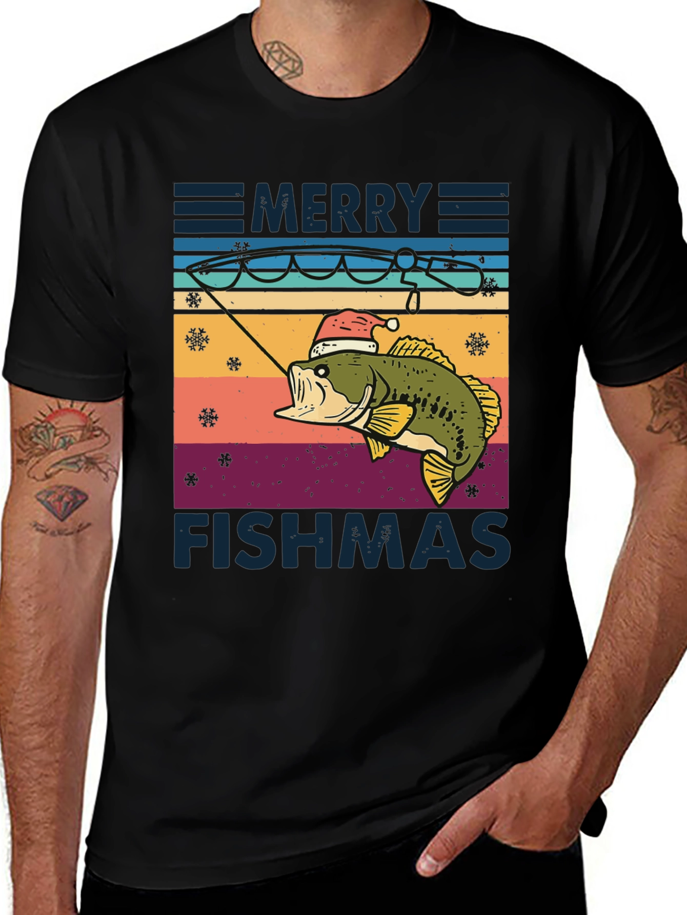 Merry Fishmas T-Shirt - Holiday Fishing Tee