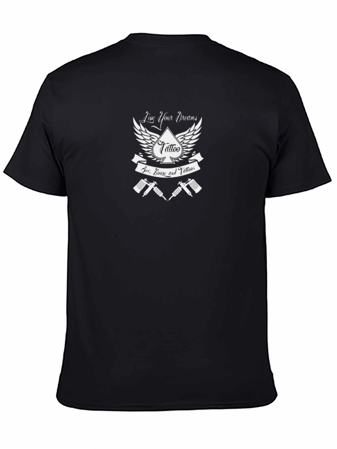 Live Your Dreams Tattoo T-Shirt - Black