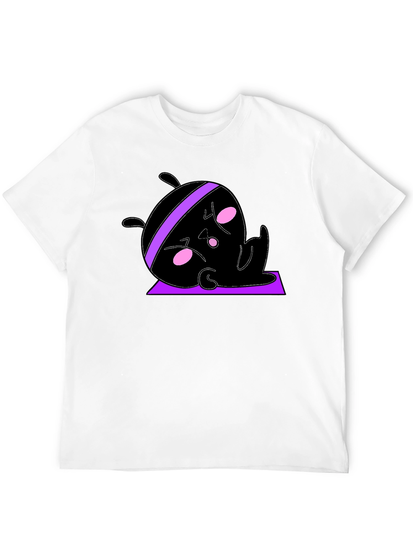 Funny Yoga Cartoon Black T-Shirt