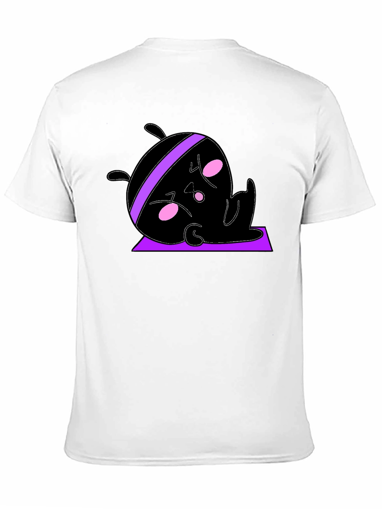 Funny Yoga Cartoon Black T-Shirt