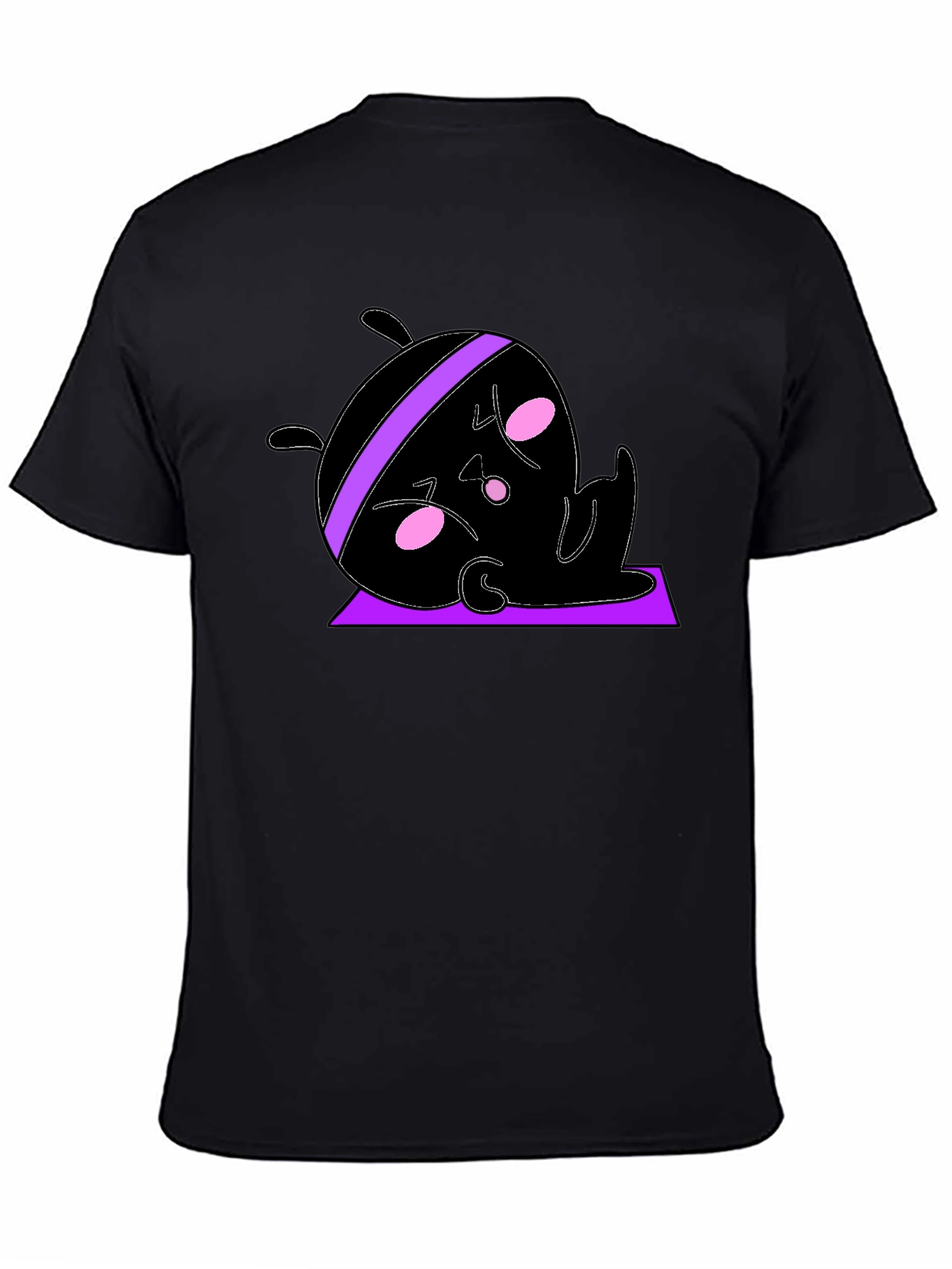 Funny Yoga Cartoon Black T-Shirt