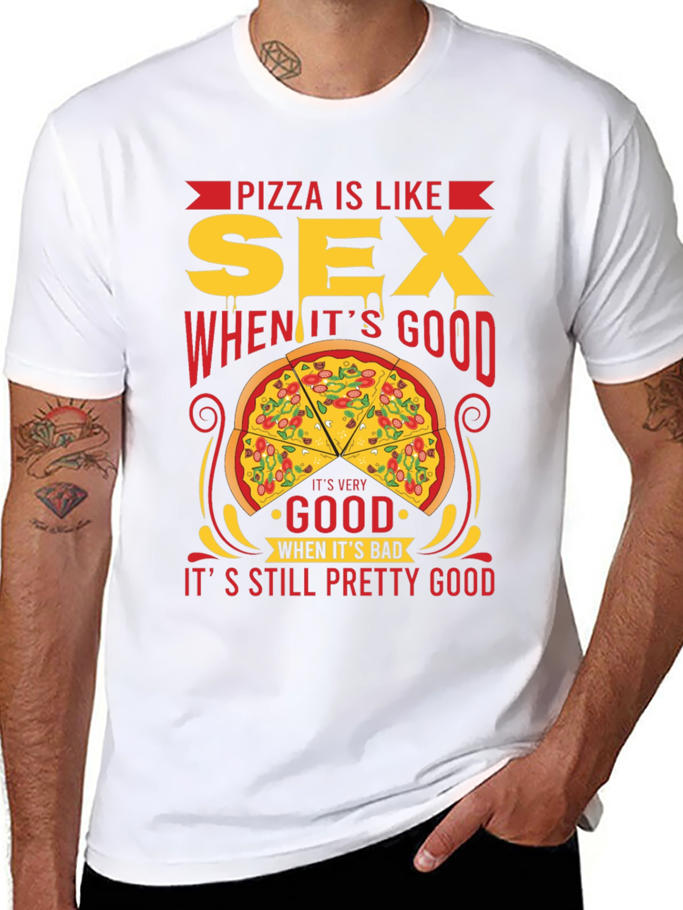 Pizza is Like Sex T-Shirt - Funny Graphic Tee
