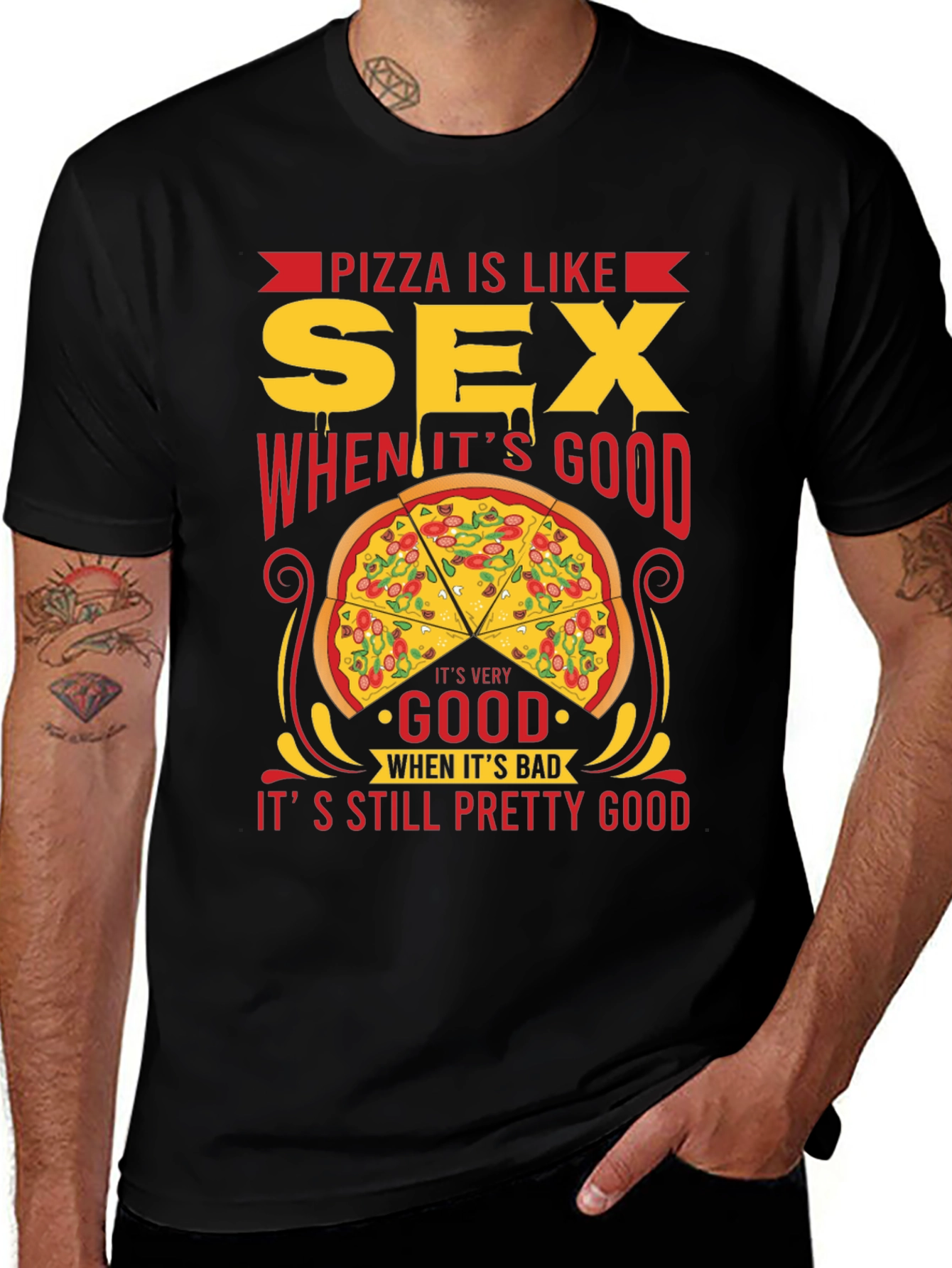 Pizza is Like Sex T-Shirt - Funny Graphic Tee