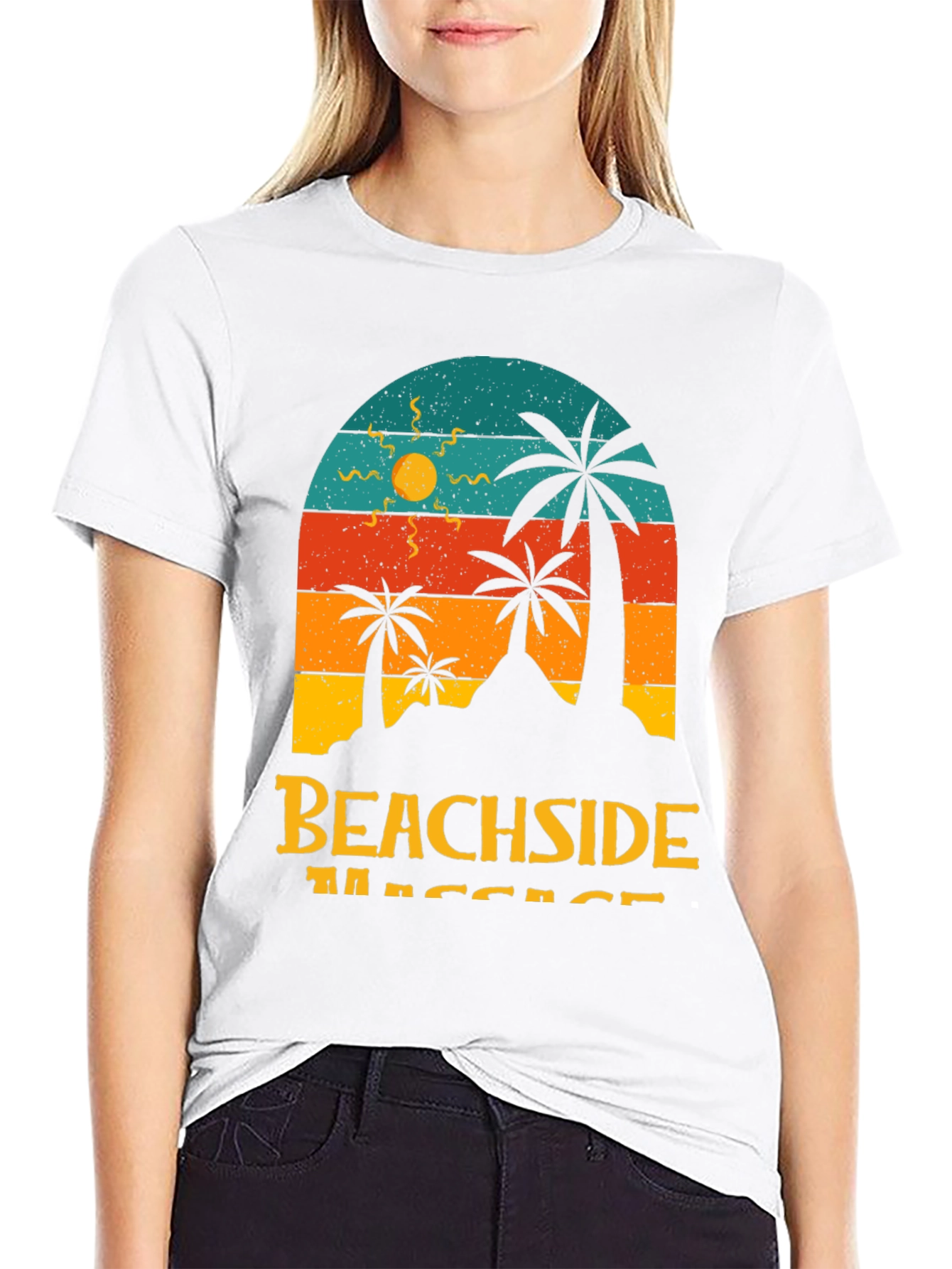 Retro Beachside T-Shirt - Palm Tree Graphic