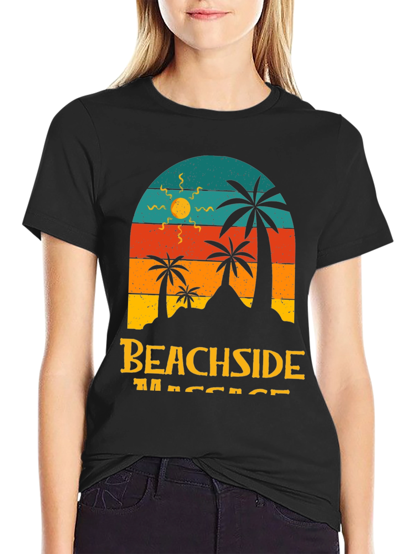 Retro Beachside T-Shirt - Palm Tree Graphic