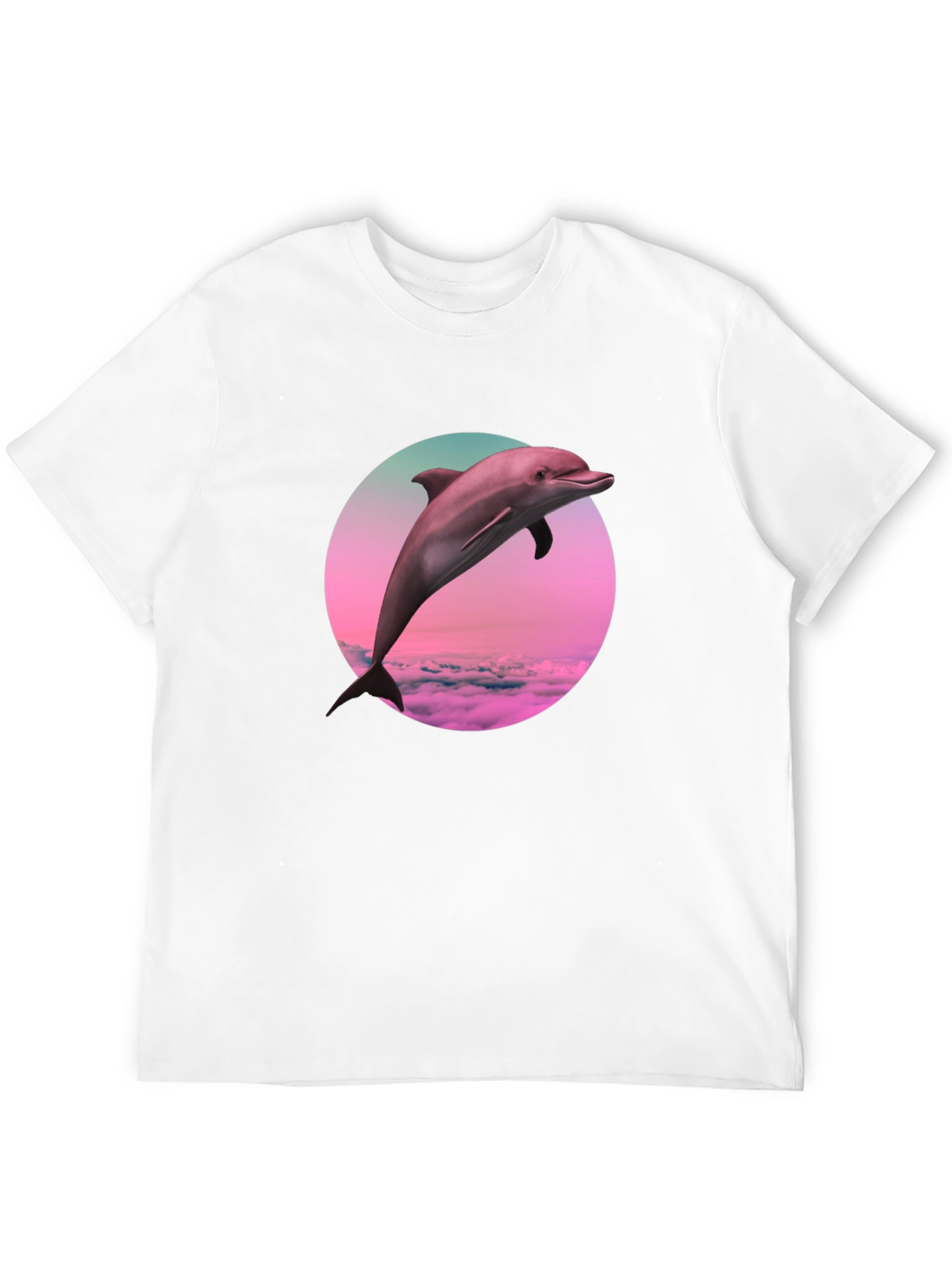 Dolphin Sunset T-Shirt - Black Crew Neck