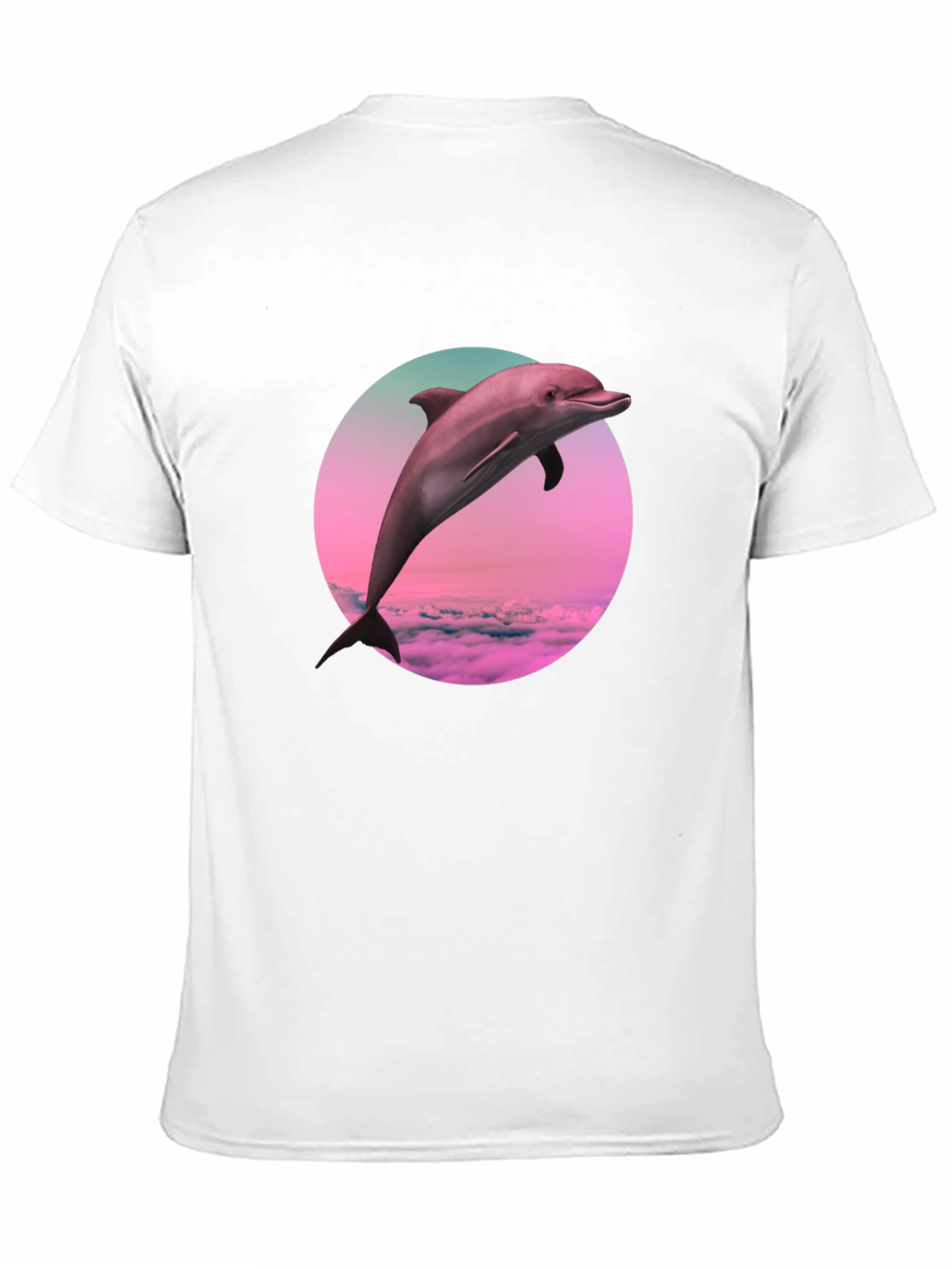 Dolphin Sunset T-Shirt - Black Crew Neck