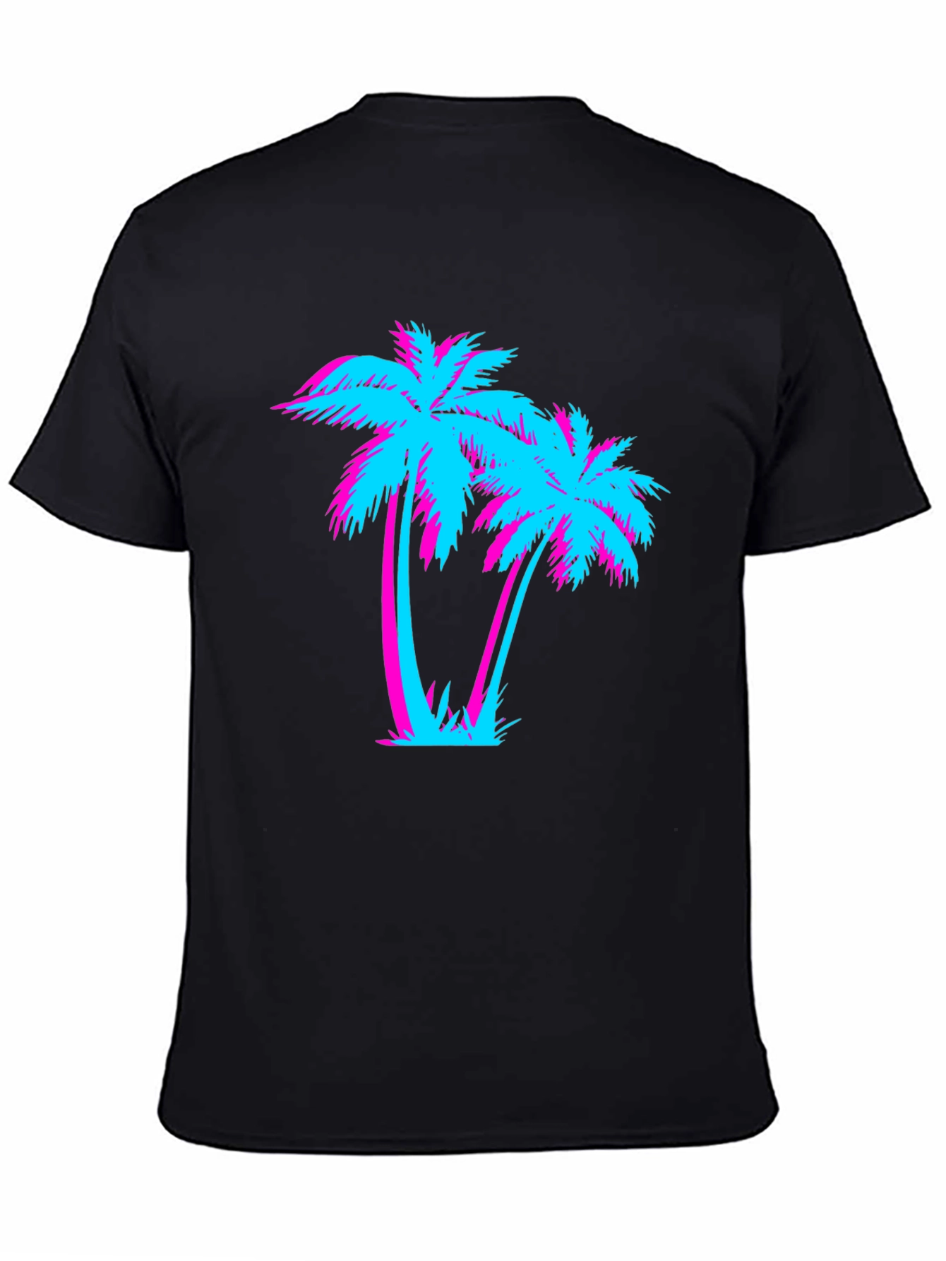 Retro Palm Tree Graphic Tee - Miami Vice Style