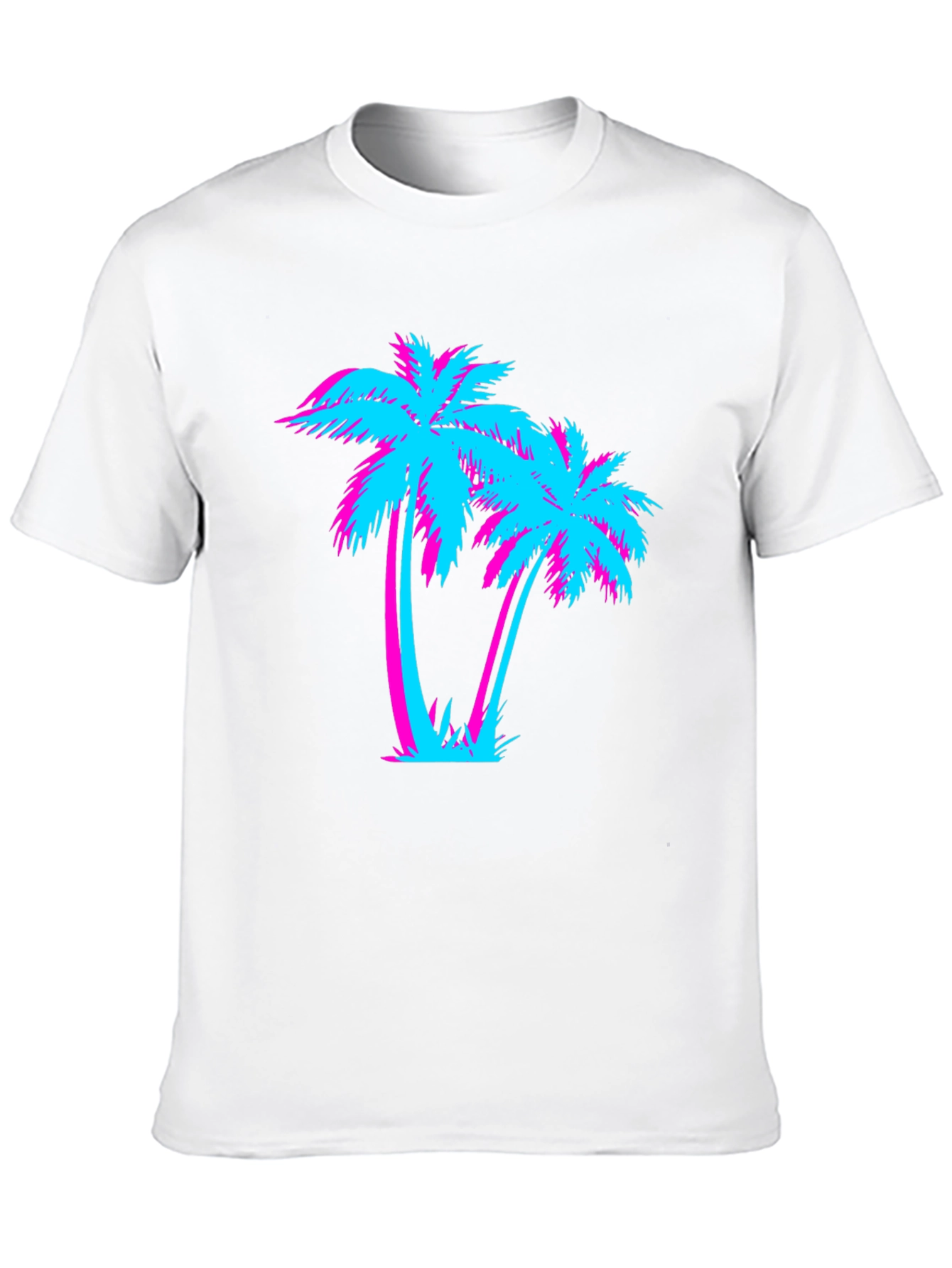 Retro Palm Tree Graphic Tee - Miami Vice Style