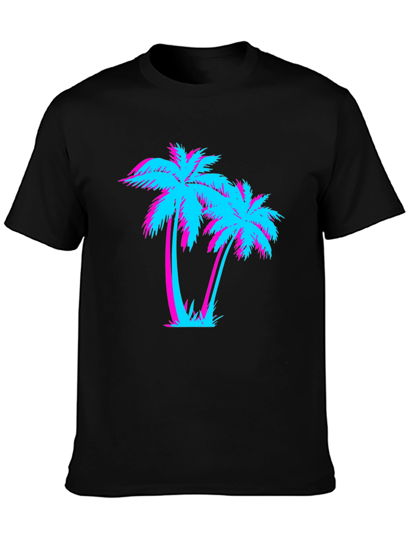 Retro Palm Tree Graphic Tee - Miami Vice Style