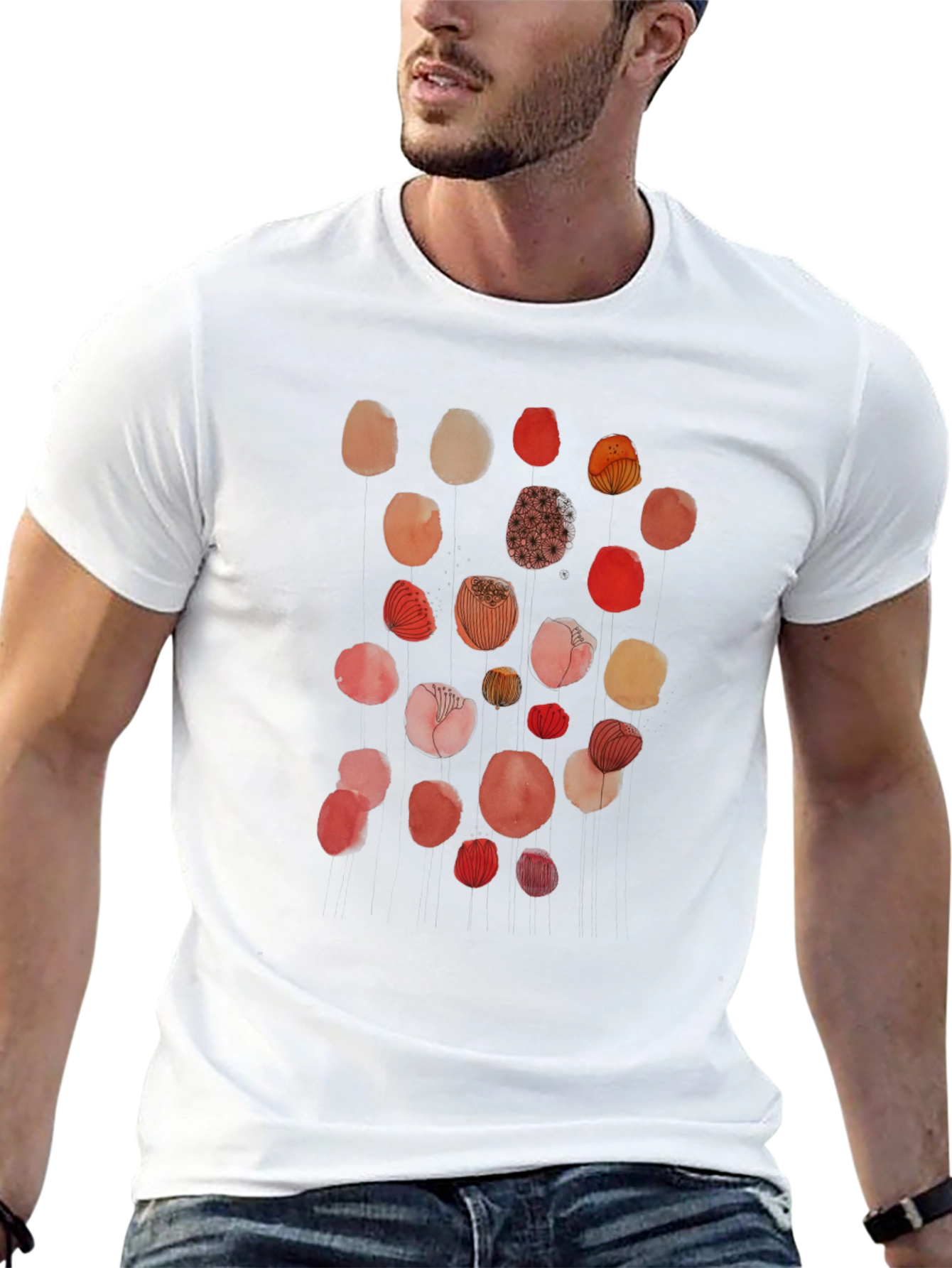 Abstract Floral Dot T-Shirt