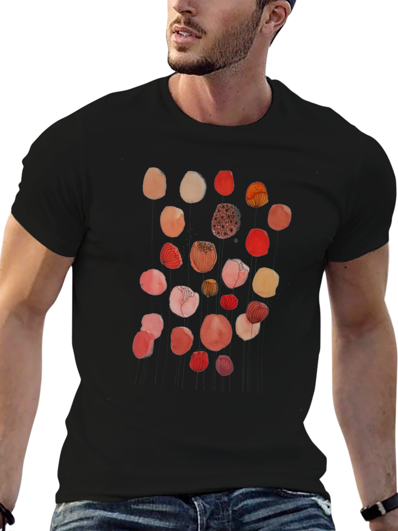 Abstract Floral Dot T-Shirt