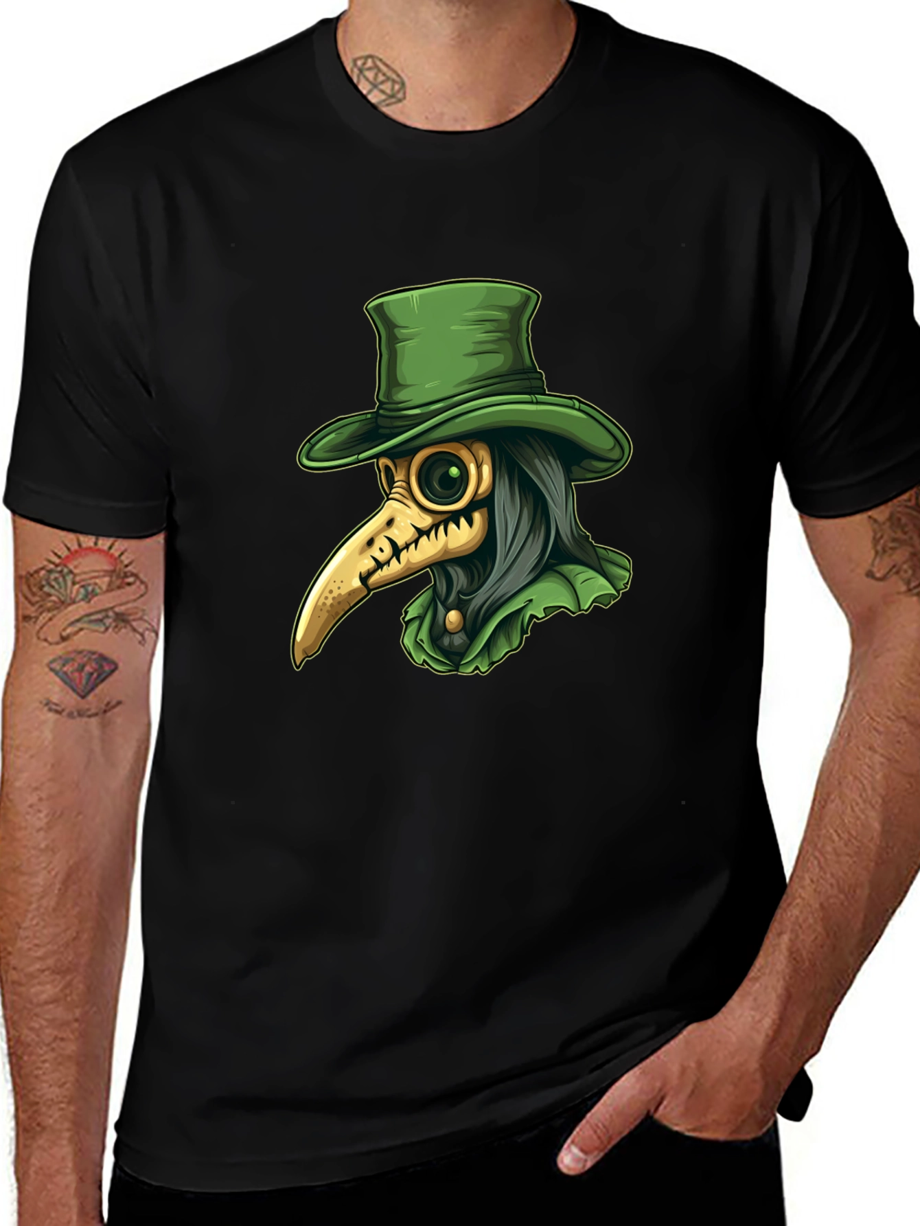 Plague Doctor Graphic Tee - Unique Gothic Fashion