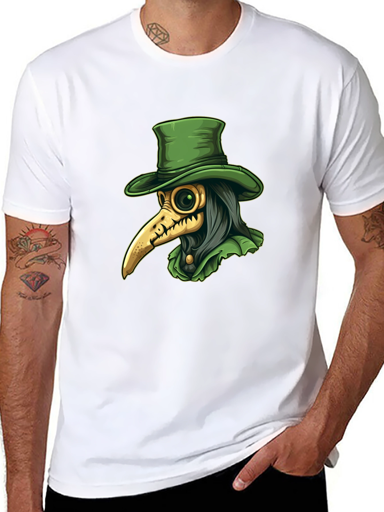 Plague Doctor Graphic Tee - Unique Gothic Fashion