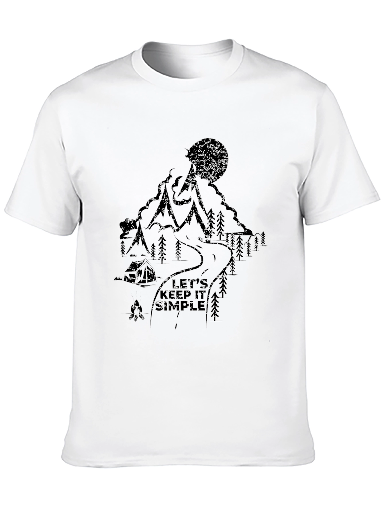 Mountain Moon Graphic Black T-Shirt