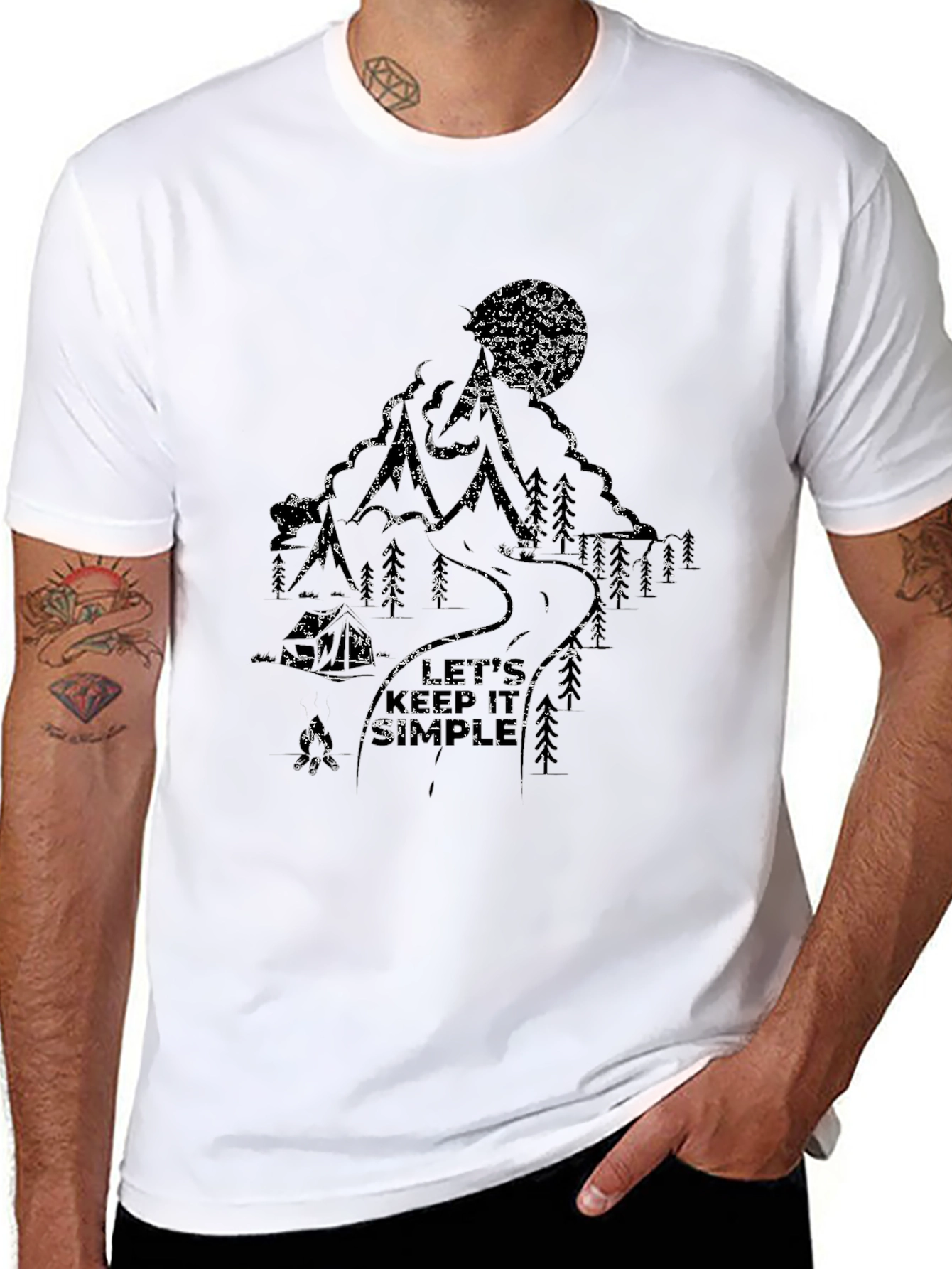 Mountain Moon Graphic Black T-Shirt