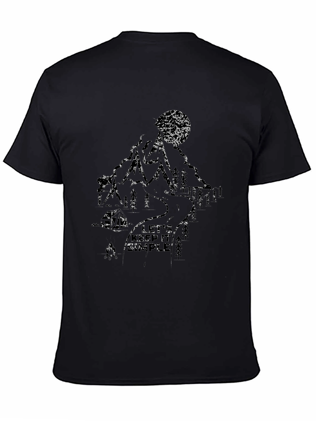 Mountain Moon Graphic Black T-Shirt