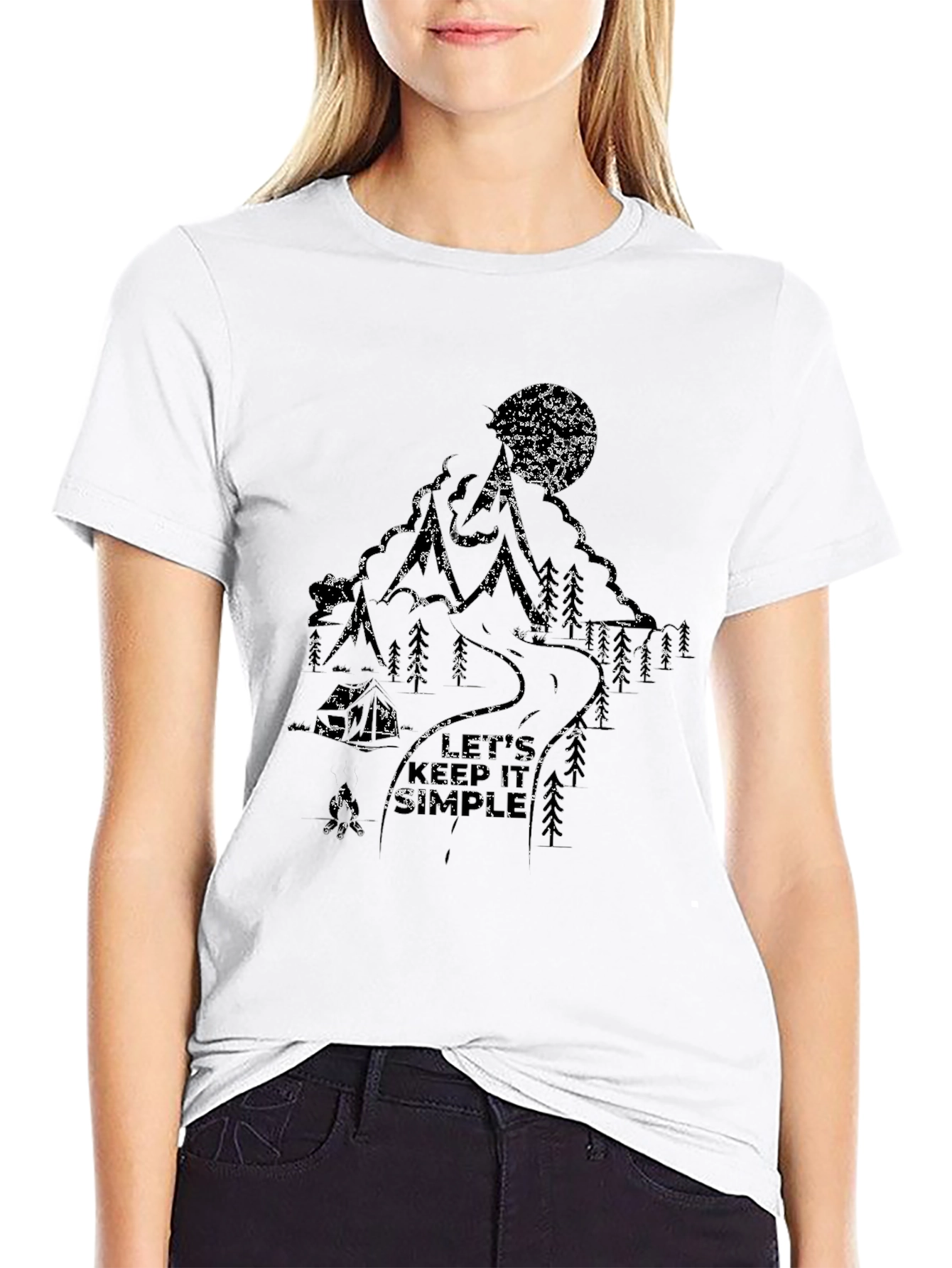 Mountain Moon Graphic Black T-Shirt