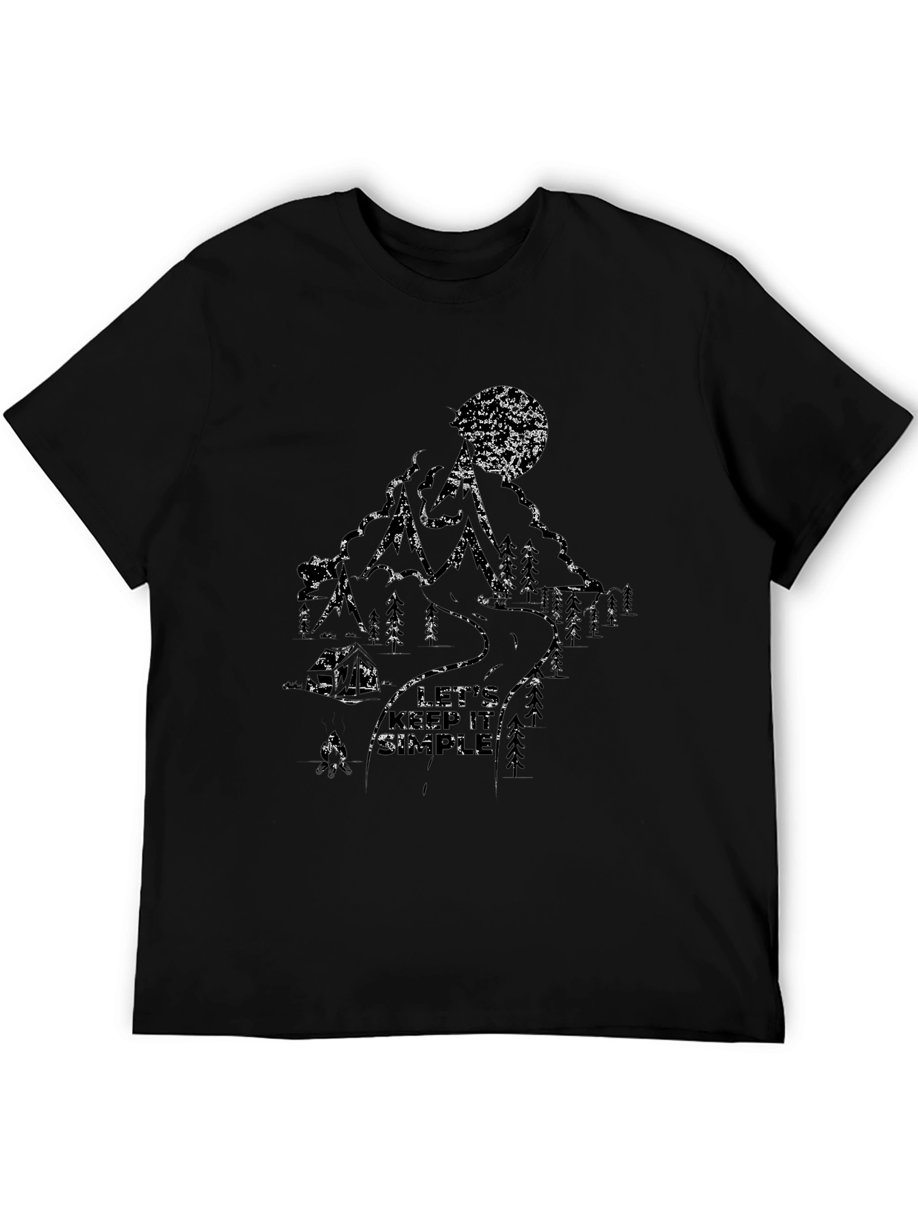 Mountain Moon Graphic Black T-Shirt