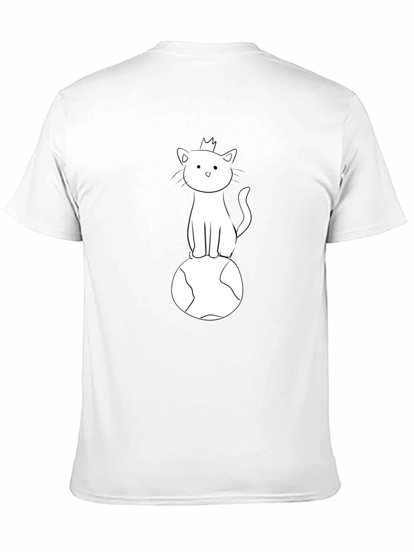 King Cat on World Graphic Tee - Black