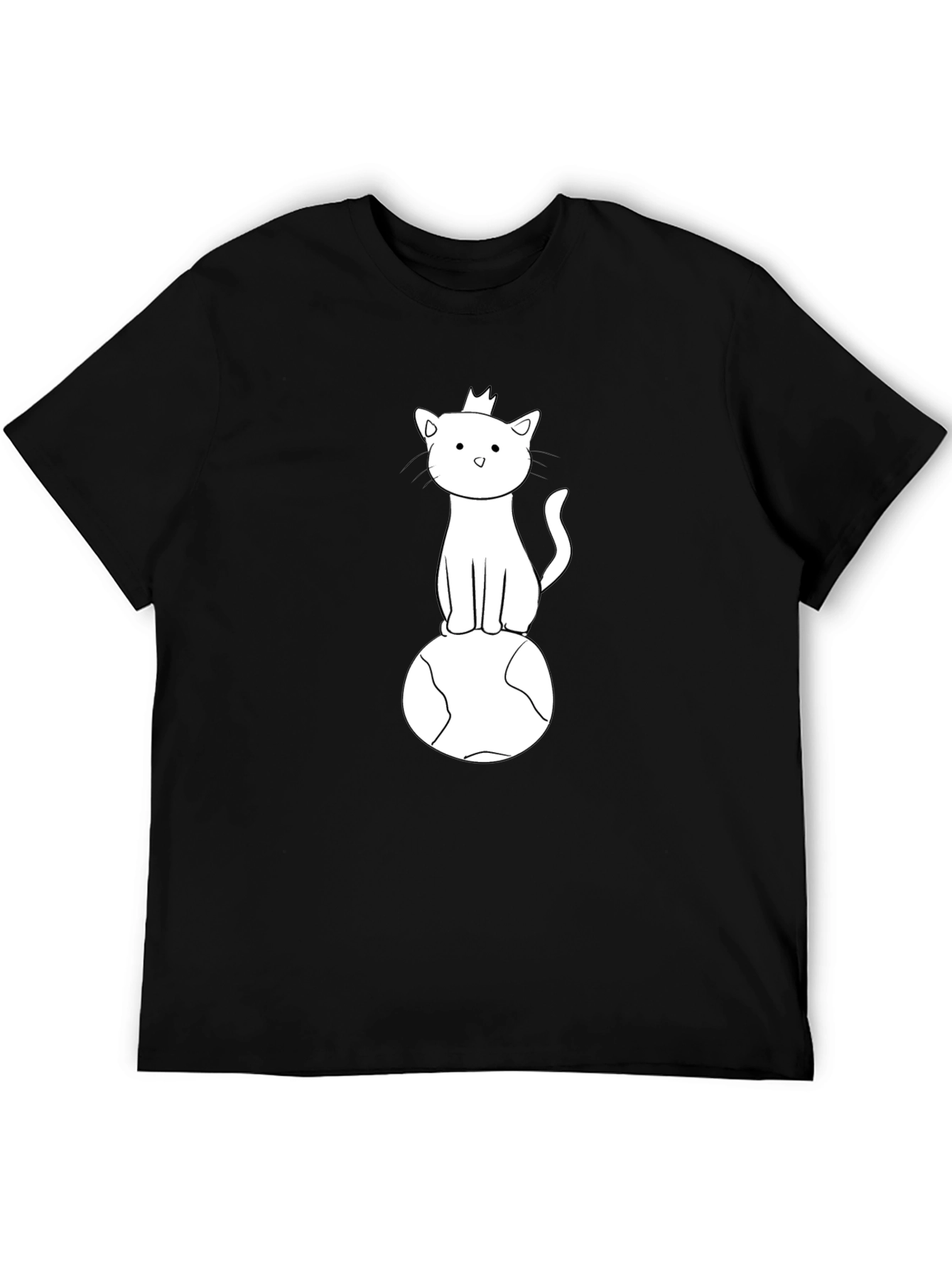 King Cat on World Graphic Tee - Black