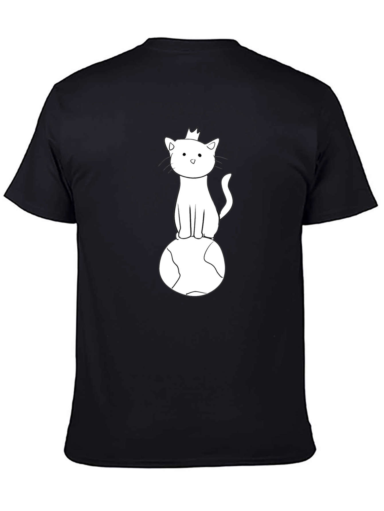 King Cat on World Graphic Tee - Black