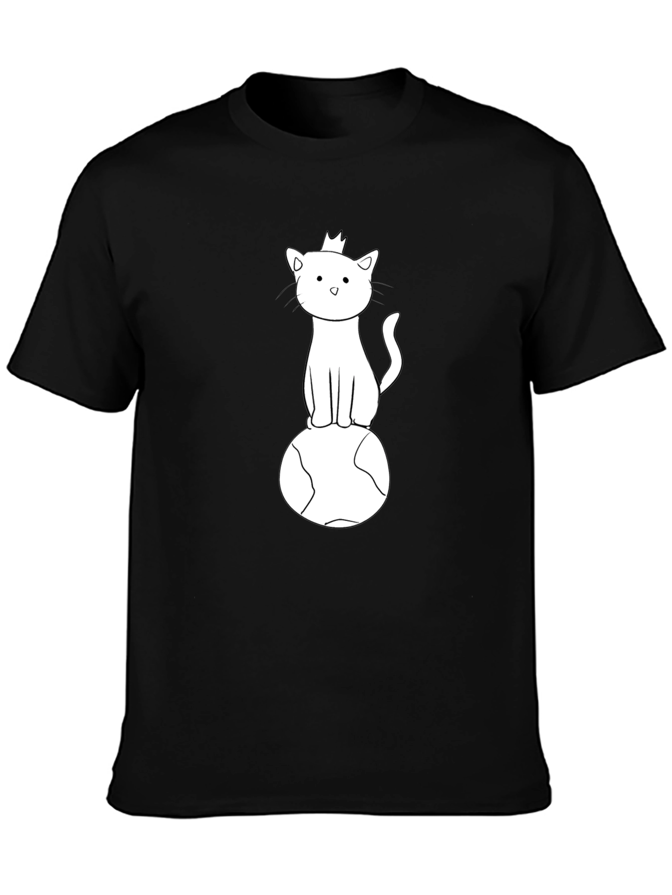King Cat on World Graphic Tee - Black