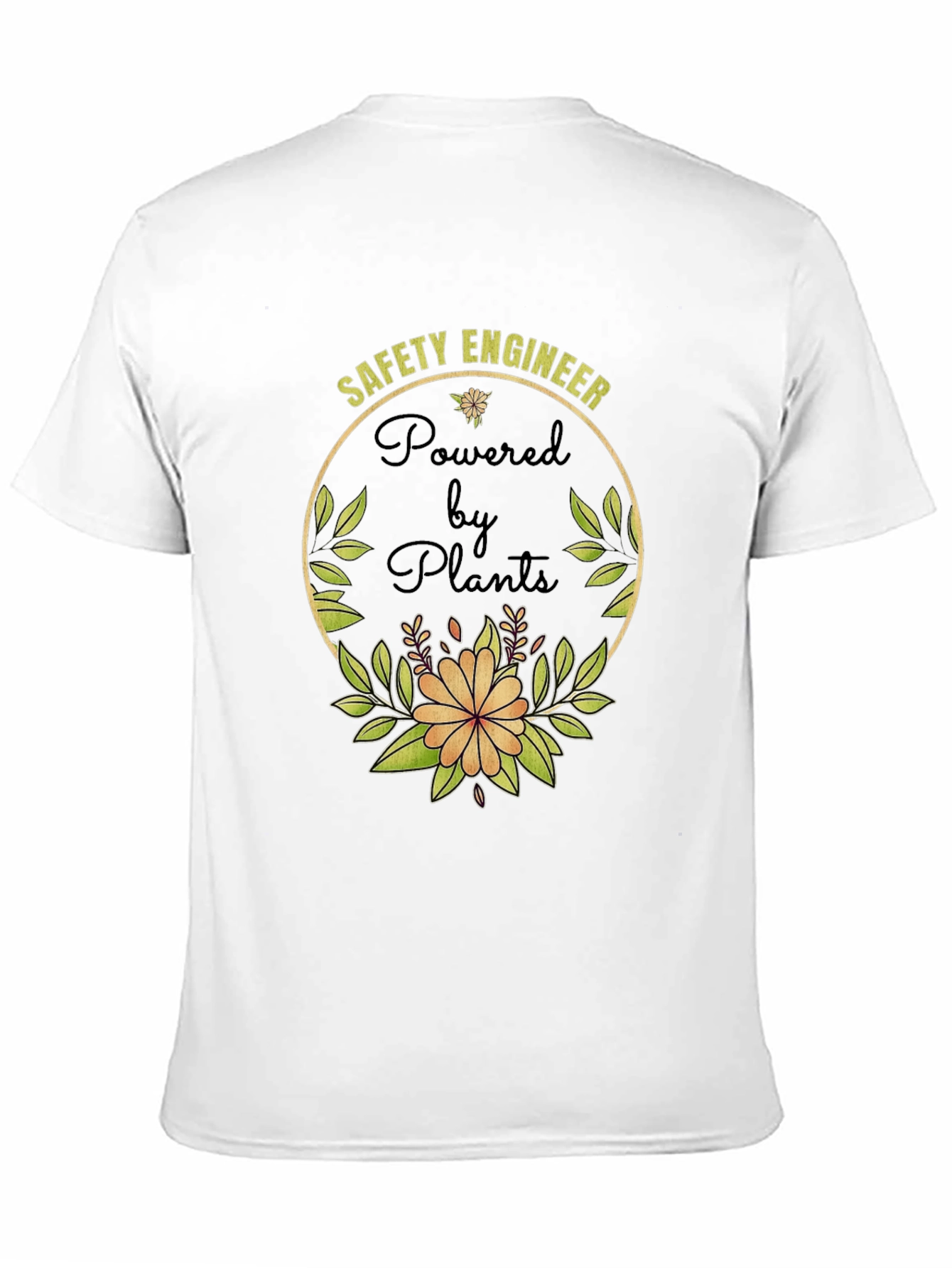 Safety Engineer Powered by Plants Graphic T-Shirt
