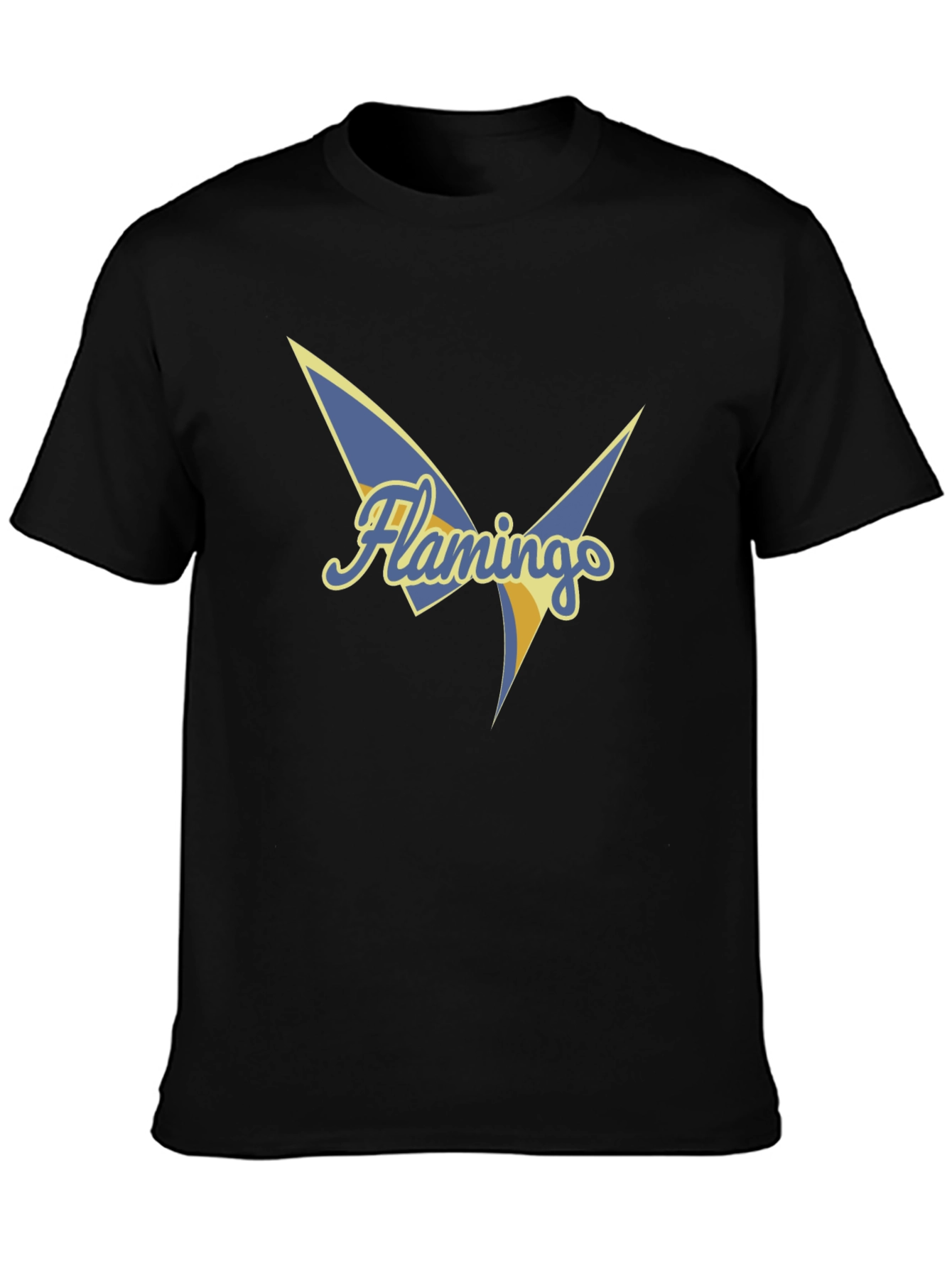 Flamingos Graphic Tee - Black Cotton Casual Shirt