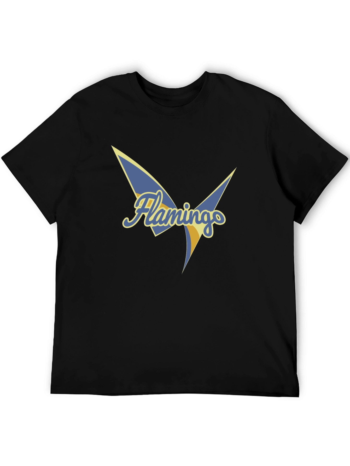 Flamingos Graphic Tee - Black Cotton Casual Shirt