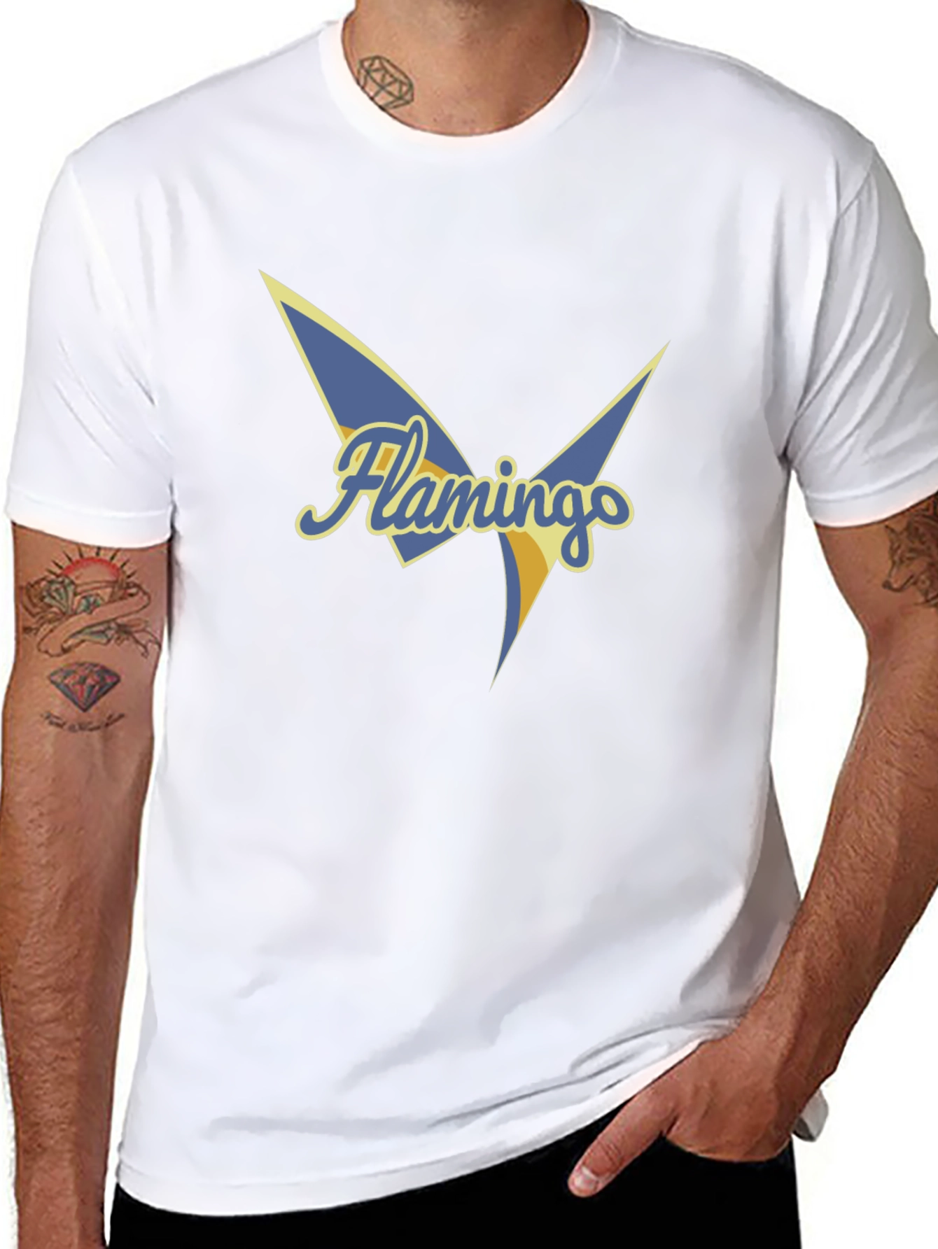 Flamingos Graphic Tee - Black Cotton Casual Shirt