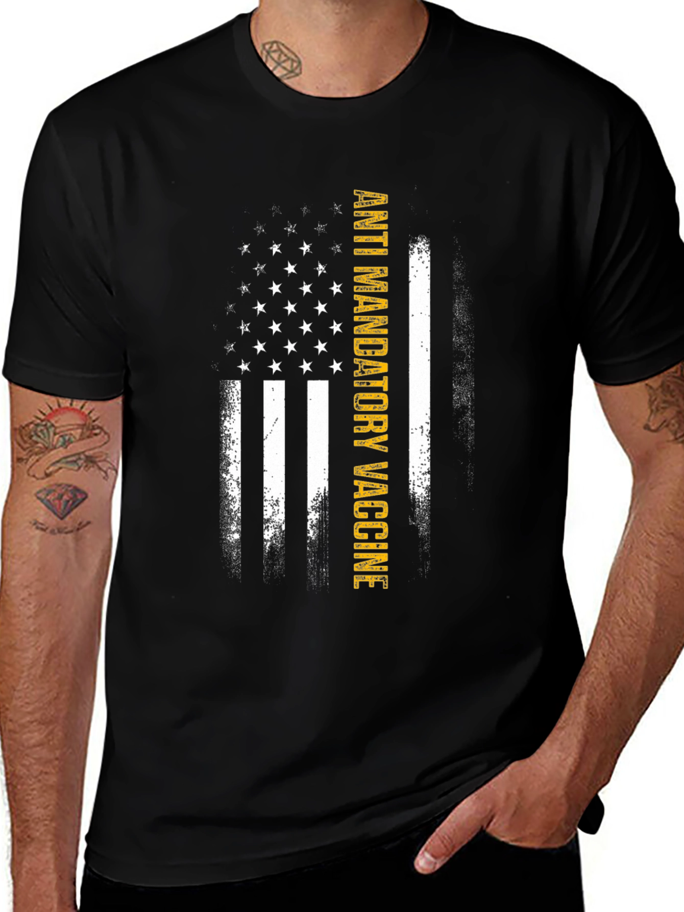 Anti Mandatory Vaccine USA Flag T-Shirt