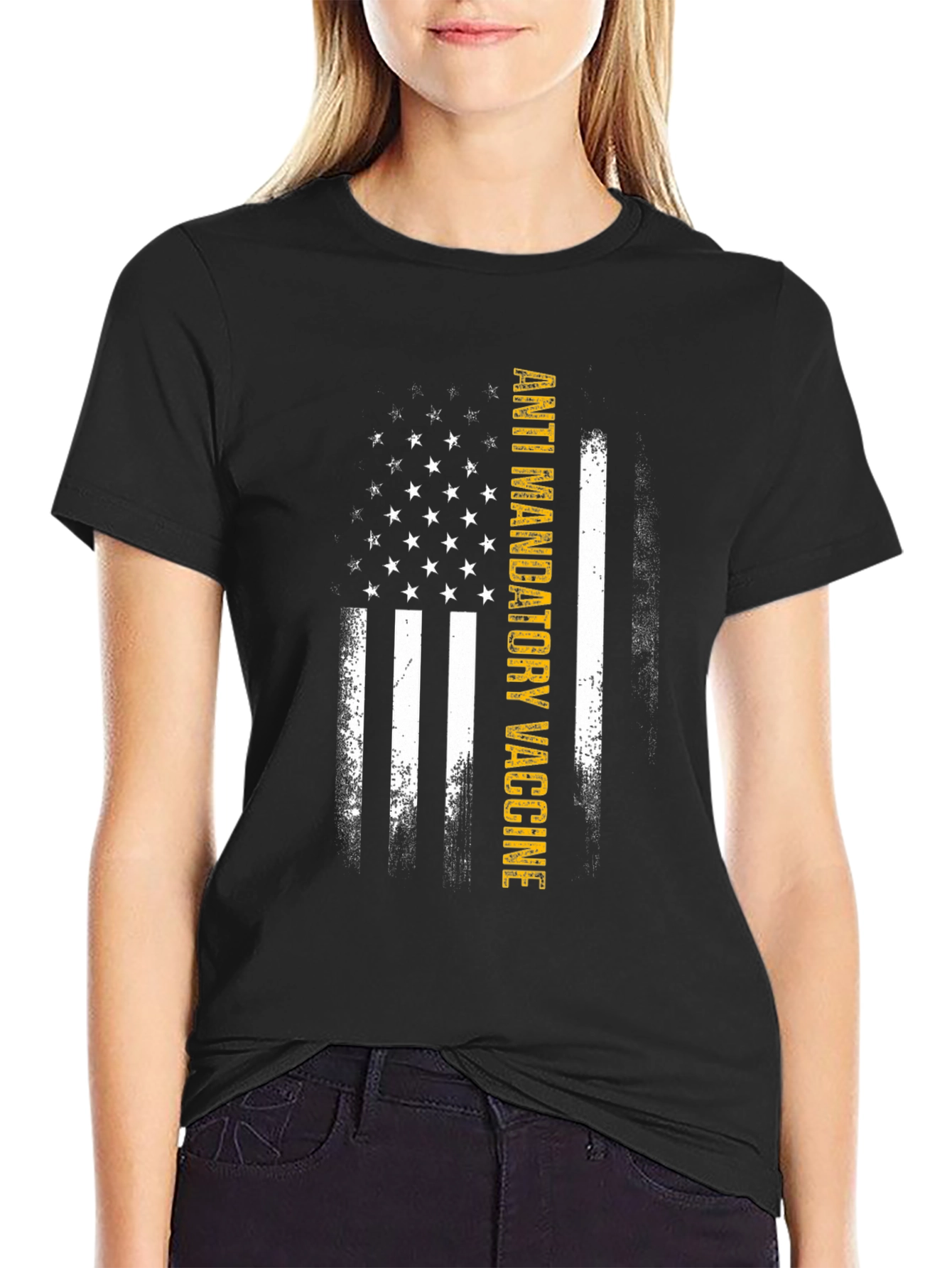 Anti Mandatory Vaccine USA Flag T-Shirt