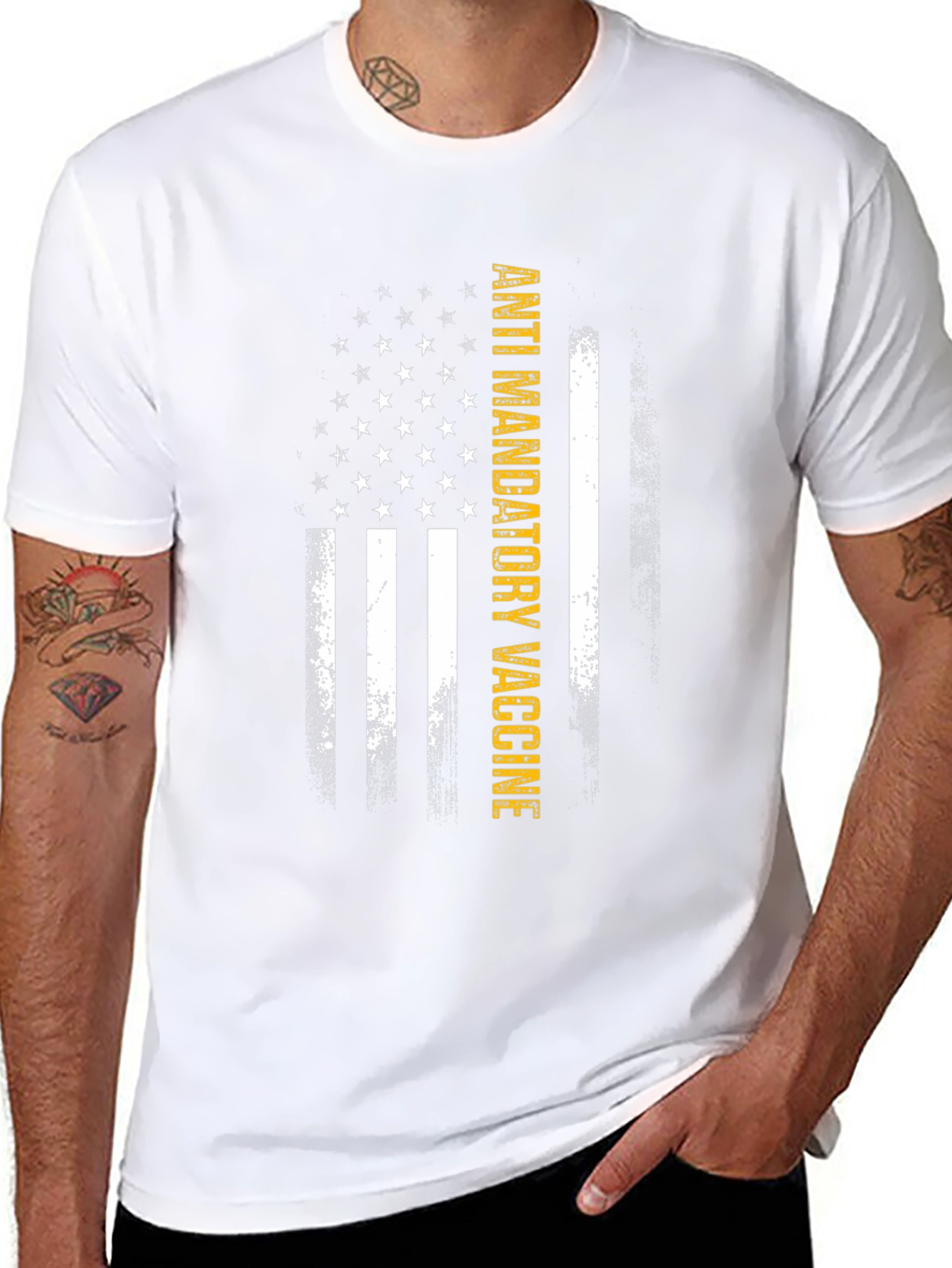 Anti Mandatory Vaccine USA Flag T-Shirt