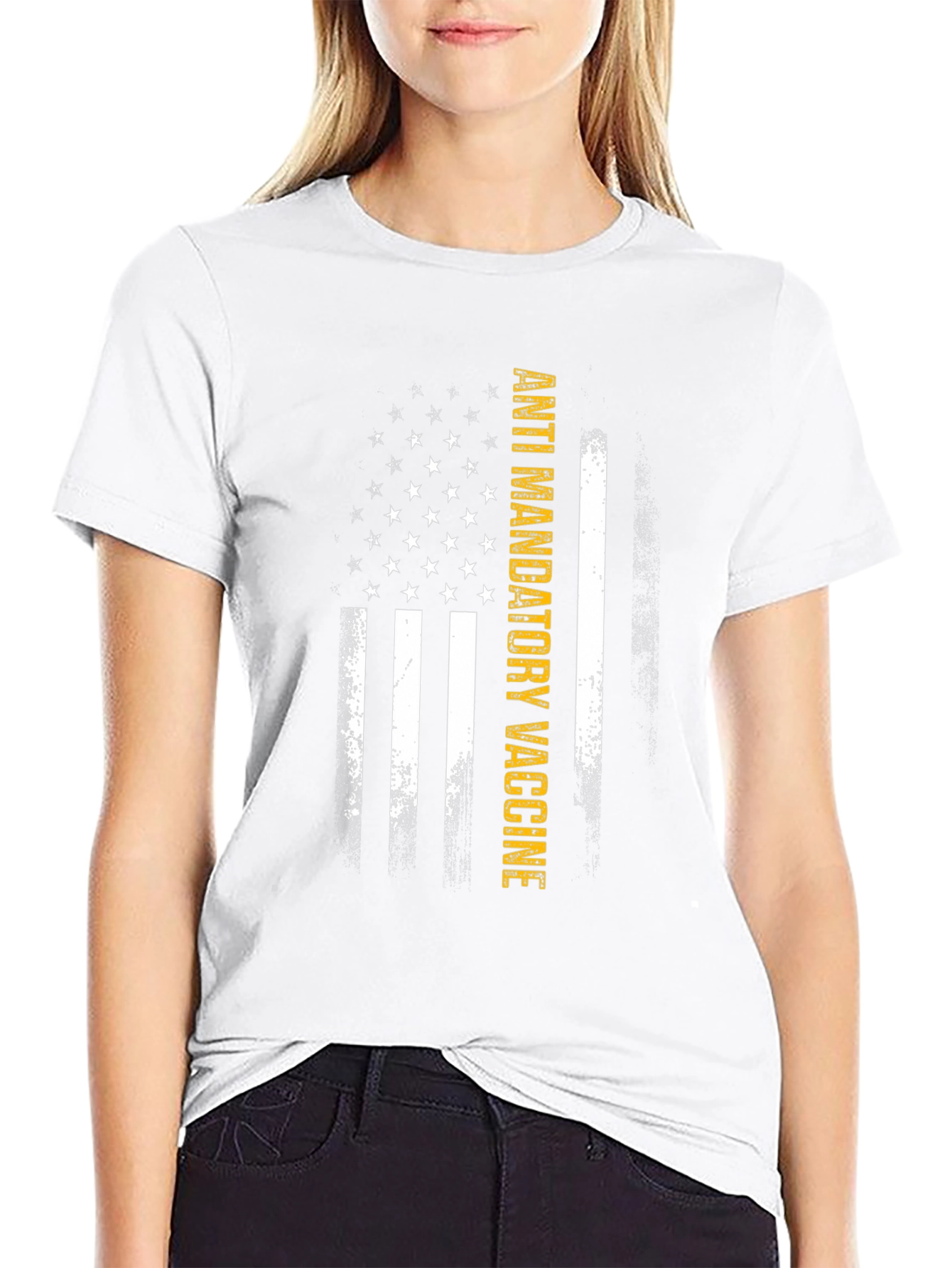 Anti Mandatory Vaccine USA Flag T-Shirt