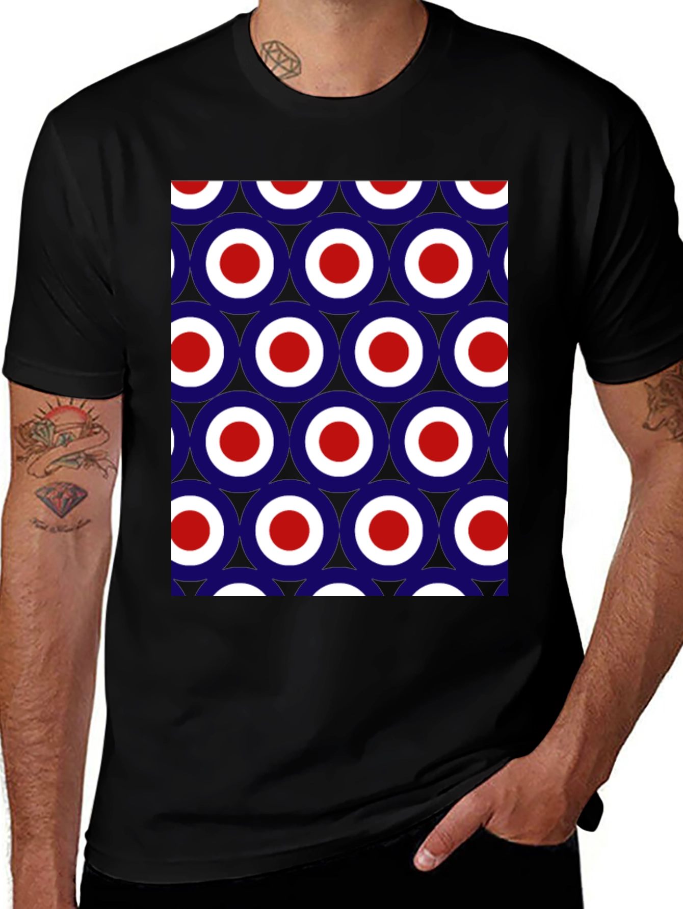 Mod Target Pattern T-Shirt - Retro Style