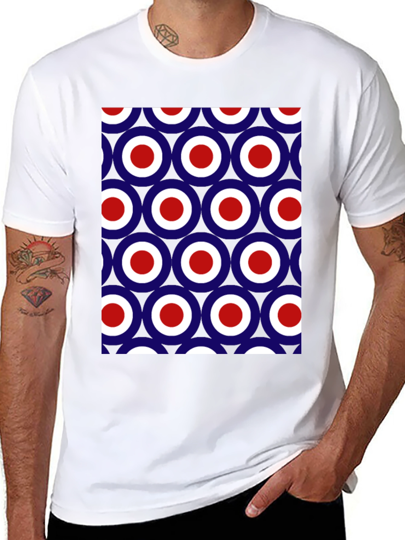 Mod Target Pattern T-Shirt - Retro Style