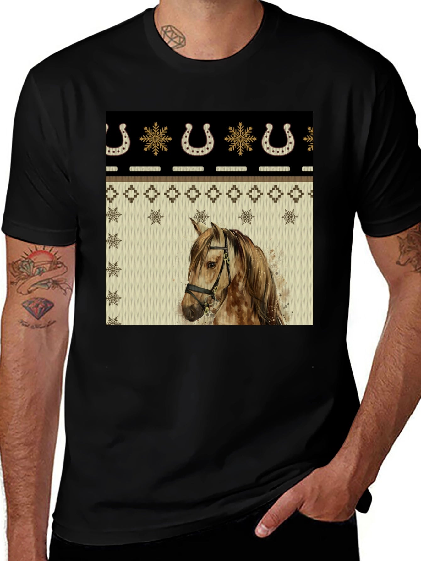 Horse & Horseshoe Holiday T-Shirt