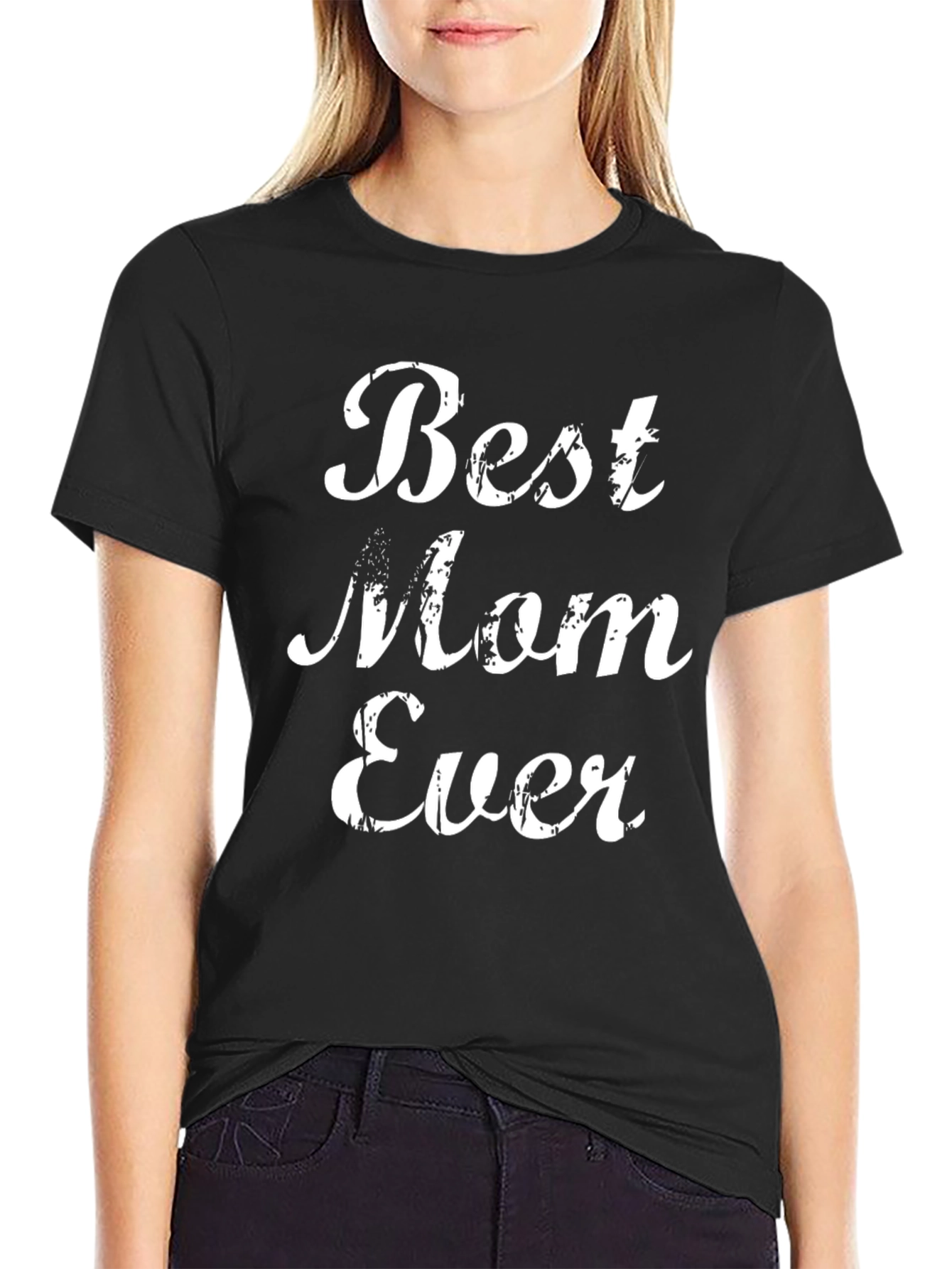 Best Mom Ever Graphic Tee - Black Casual T-Shirt