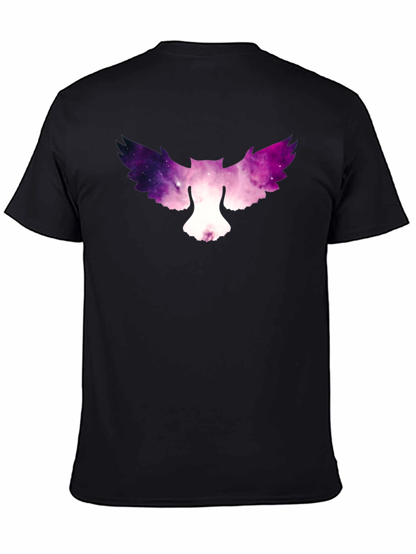 Galaxy Owl Graphic Tee - Stylish Mens Black T-Shirt