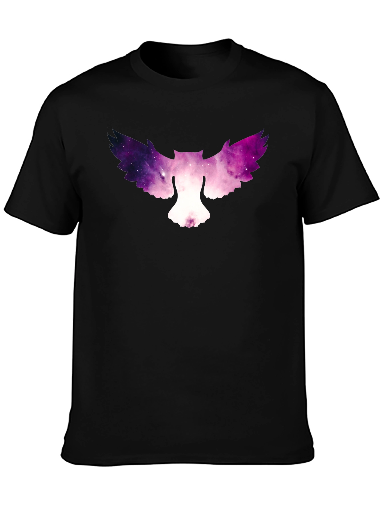 Galaxy Owl Graphic Tee - Stylish Mens Black T-Shirt