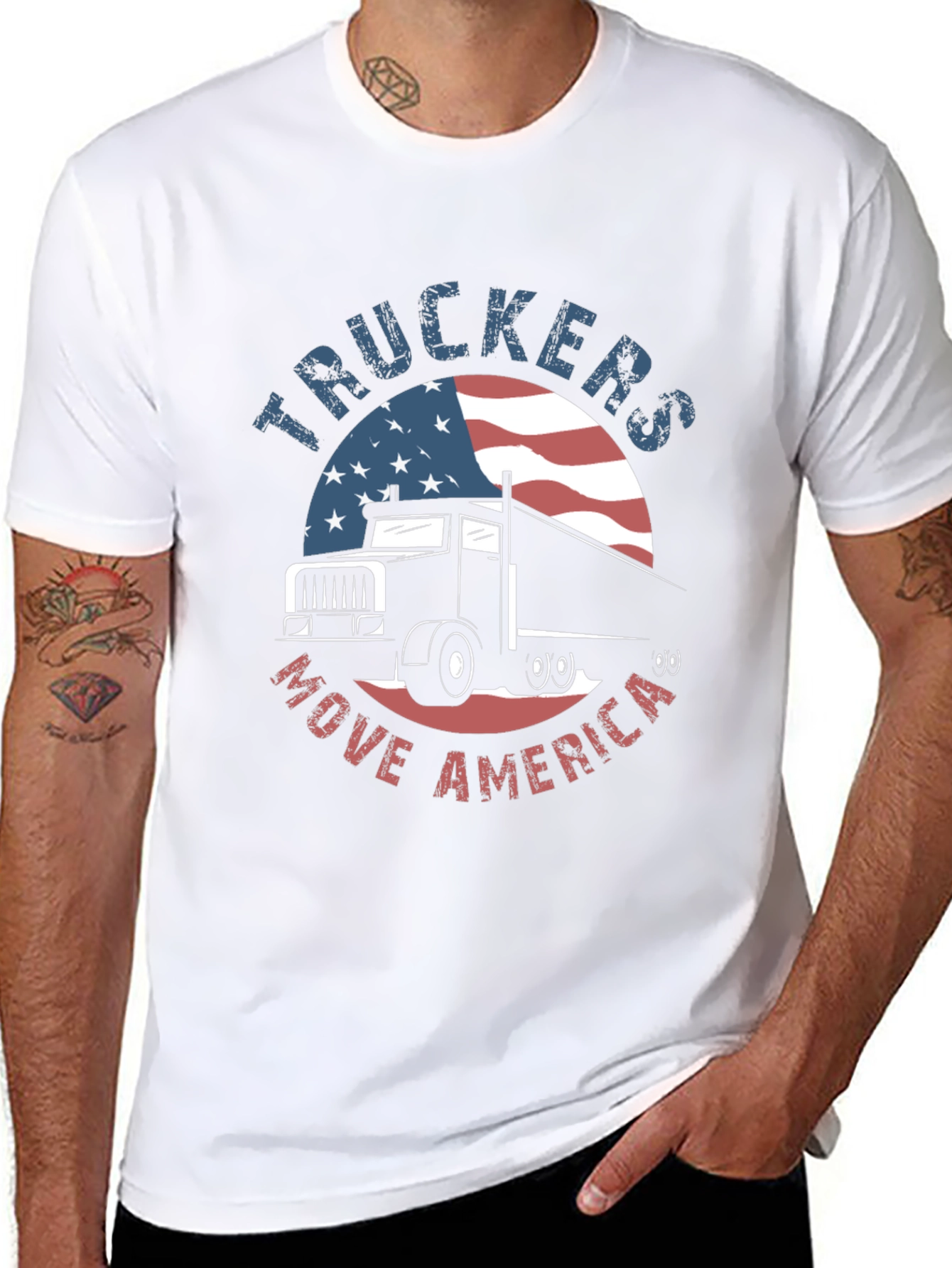 Truckers Move America T-Shirt - Patriotic Tee
