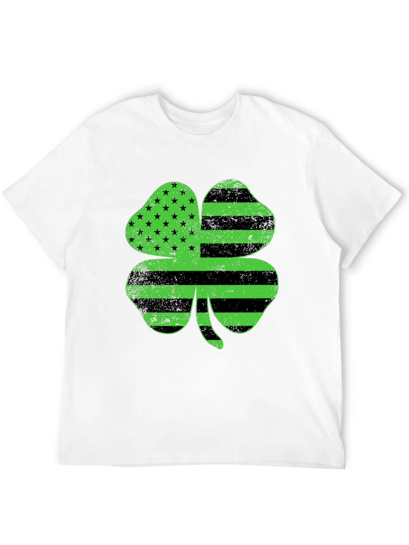 St. Patricks Day Clover T-Shirt American Flag Design
