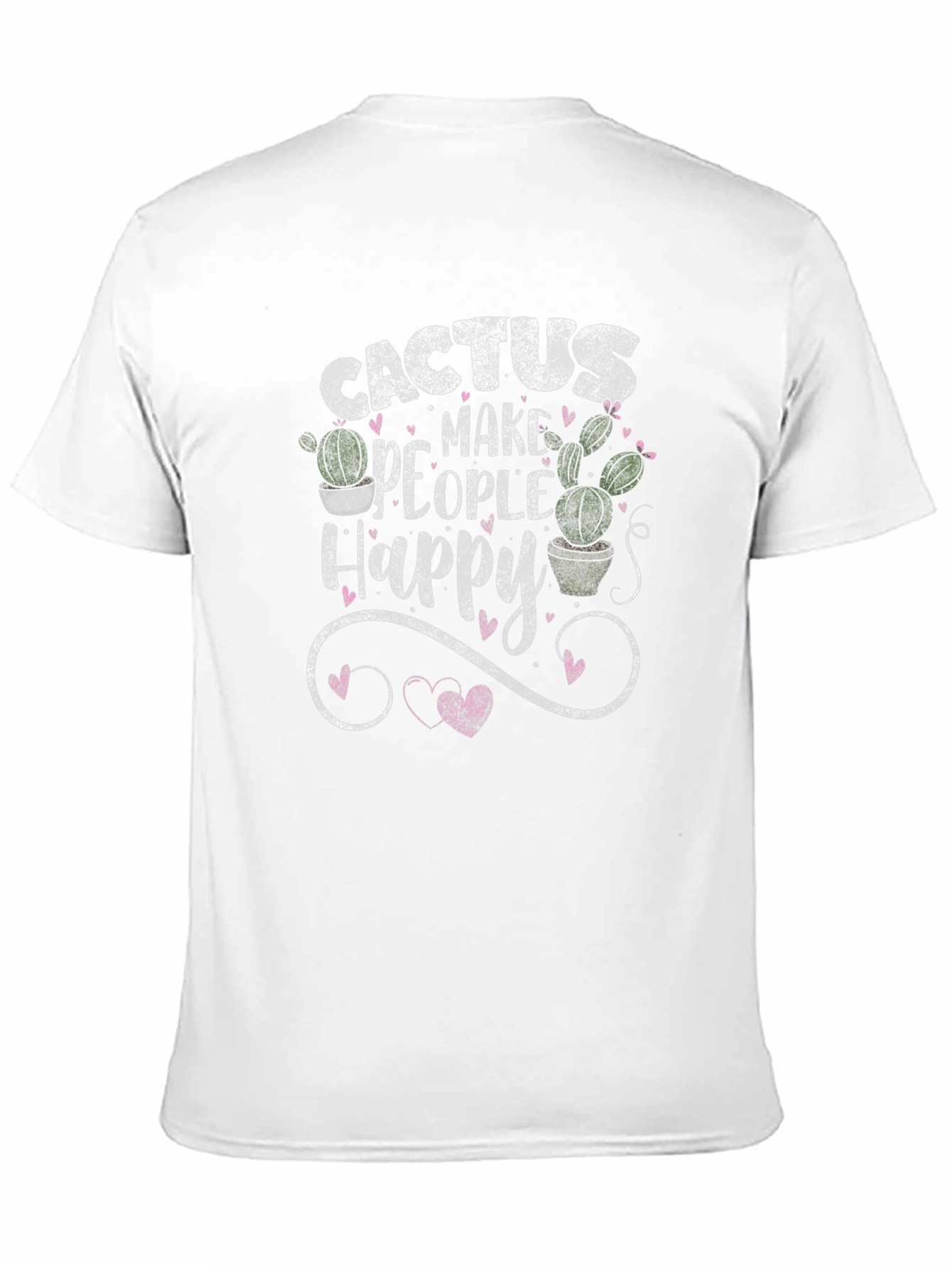 Cactus Make People Happy Black T-Shirt