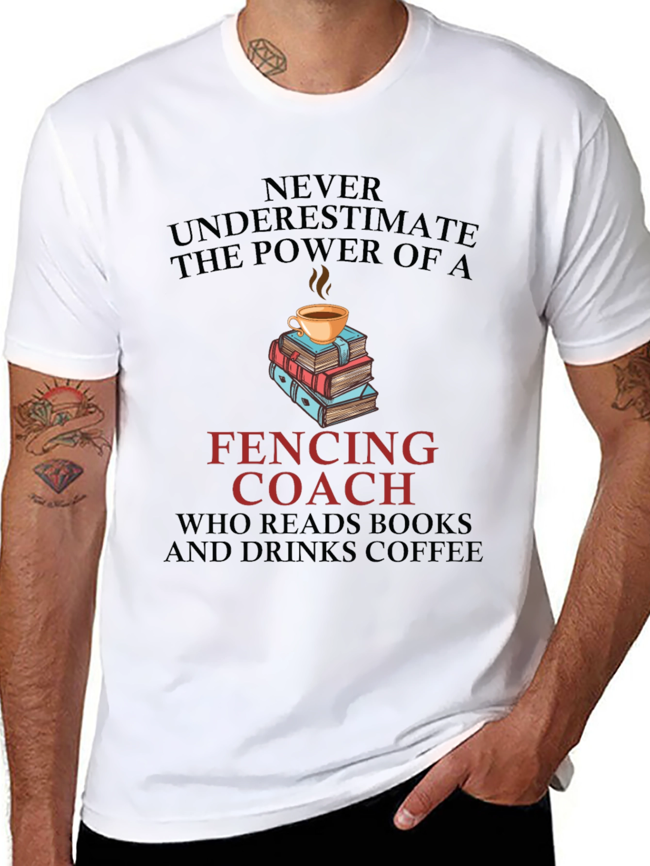 Fencing Coach Books Coffee T-Shirt